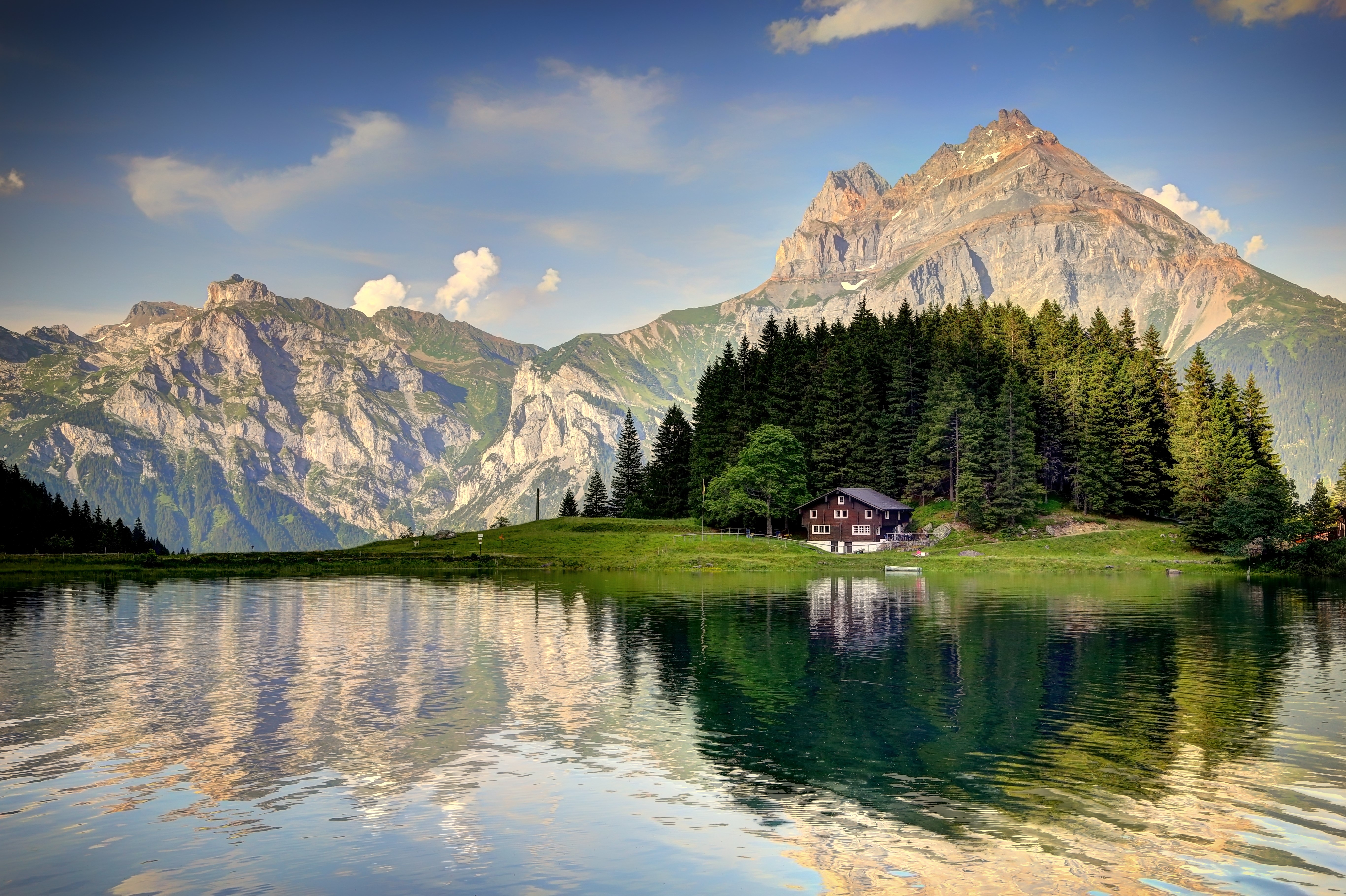 Arnisee Lake and Alps in Switzerland HD Wallpaper
