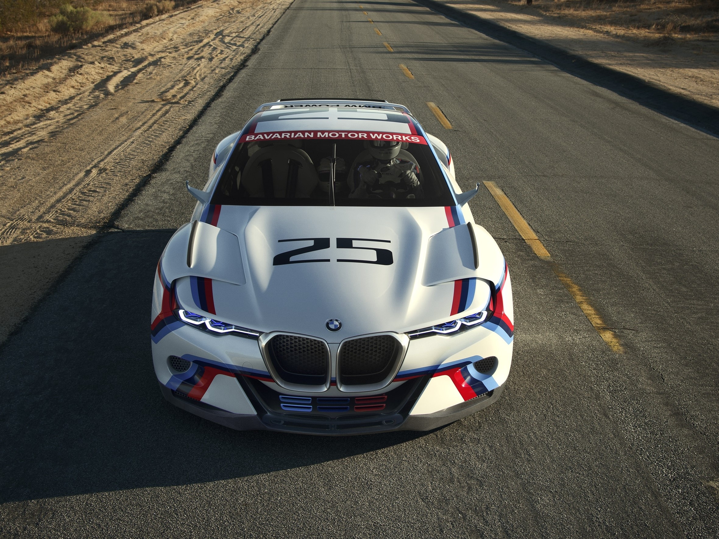 BMW CSL Hommage R concept car on a road HD Wallpaper