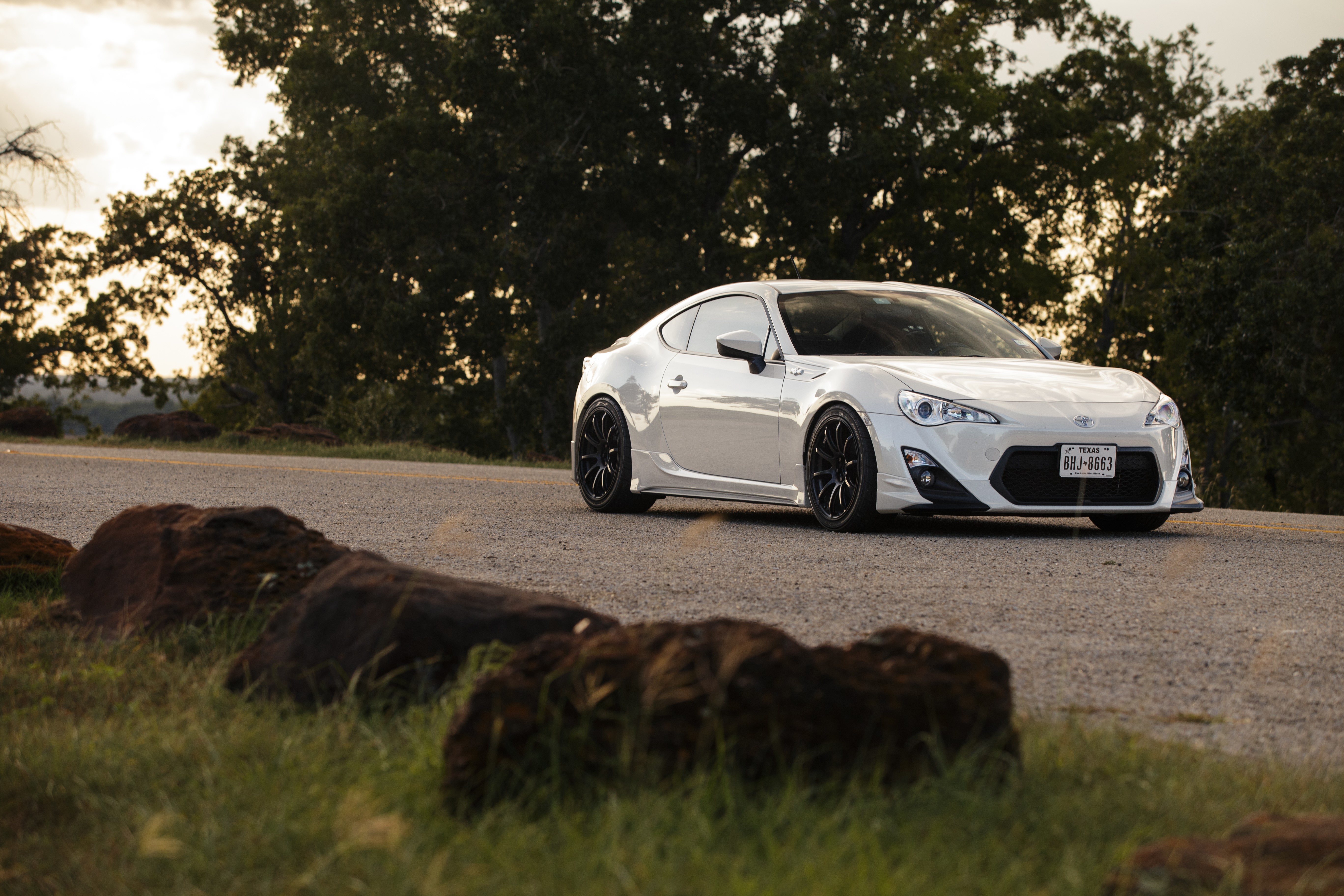 White Subaru BRZ on a Road HD Wallpaper