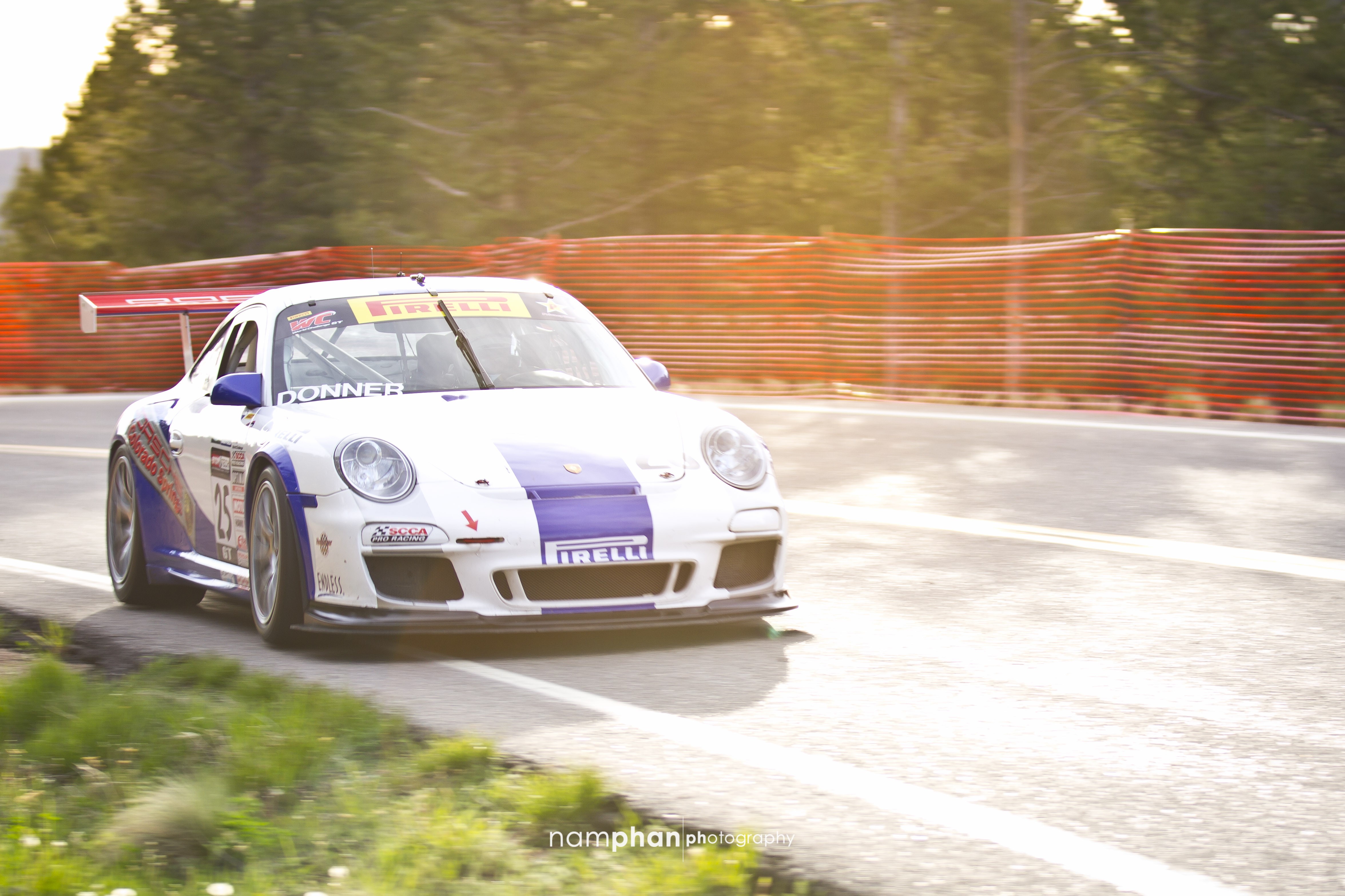 Porsche 911 GT3 race car on road HD Wallpaper