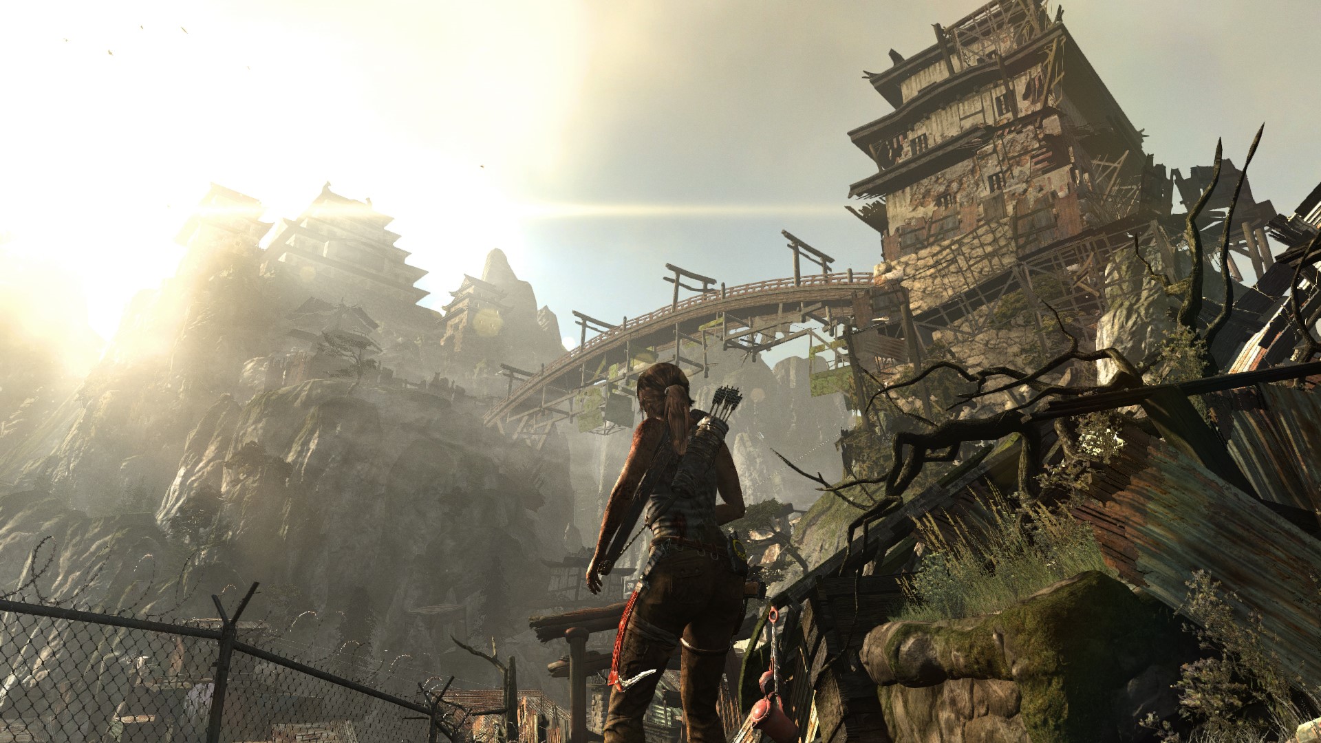 Lara Croft from Tomb Raider 2013 with bow and arrow HD Wallpaper