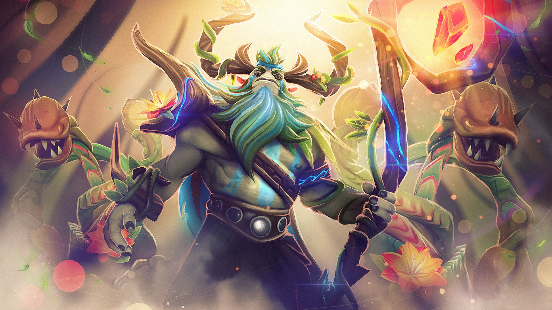 Nature's Prophet from DOTA 2 with minions HD Wallpaper