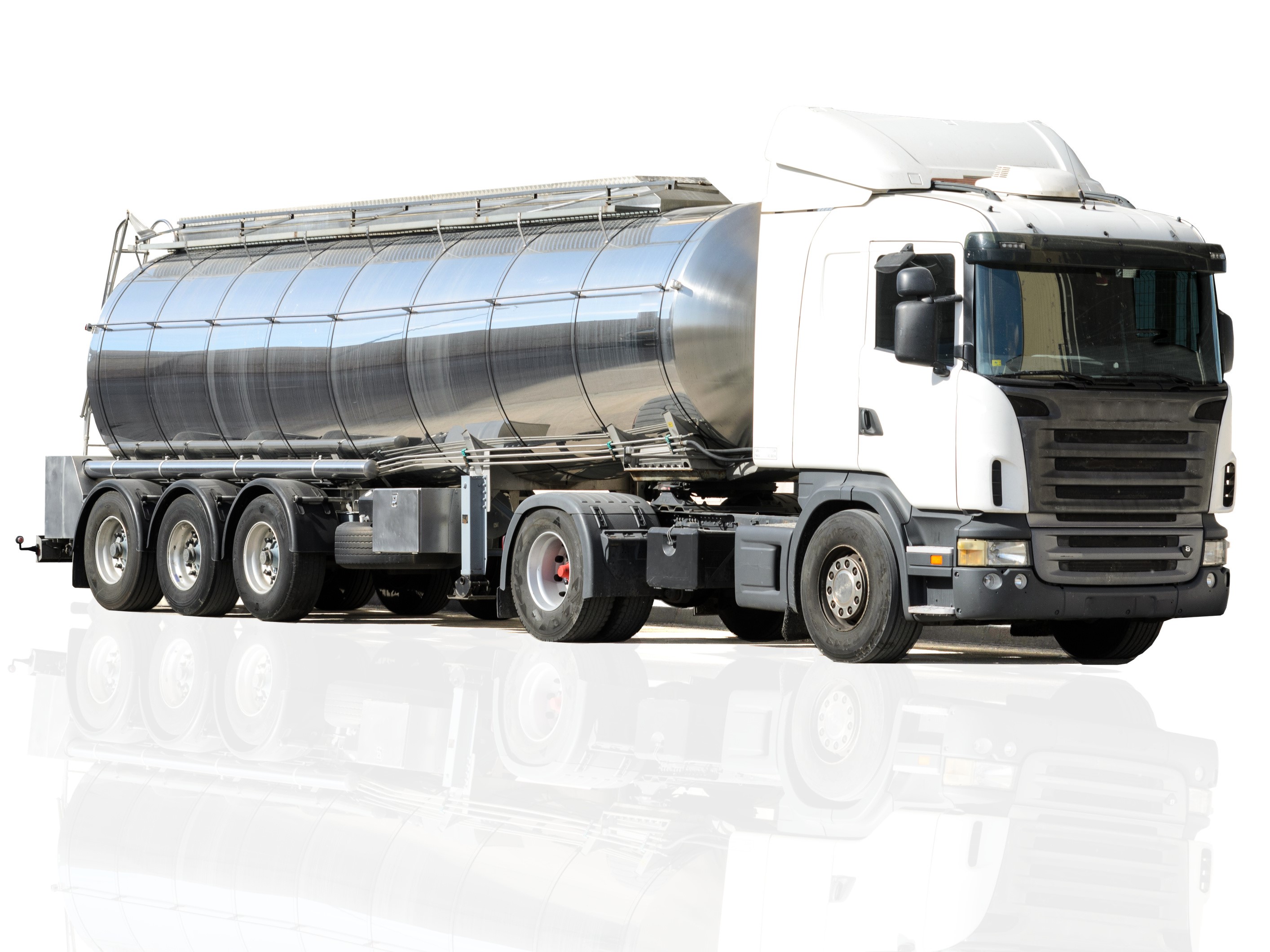 White Tanker Truck with Multiple Axles HD Wallpaper