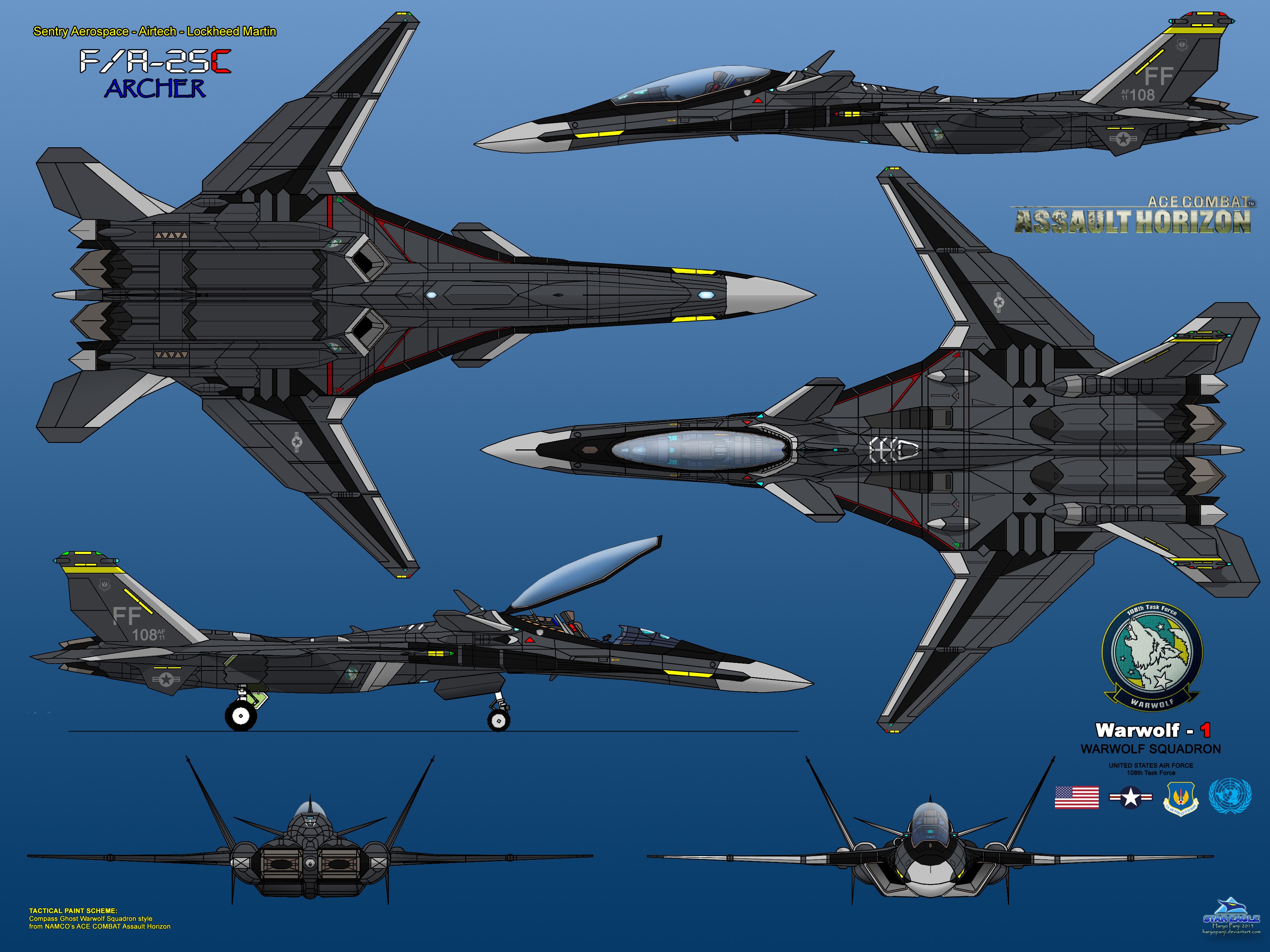F/A-25C Archer from Ace Combat Assault Horizon HD Wallpaper