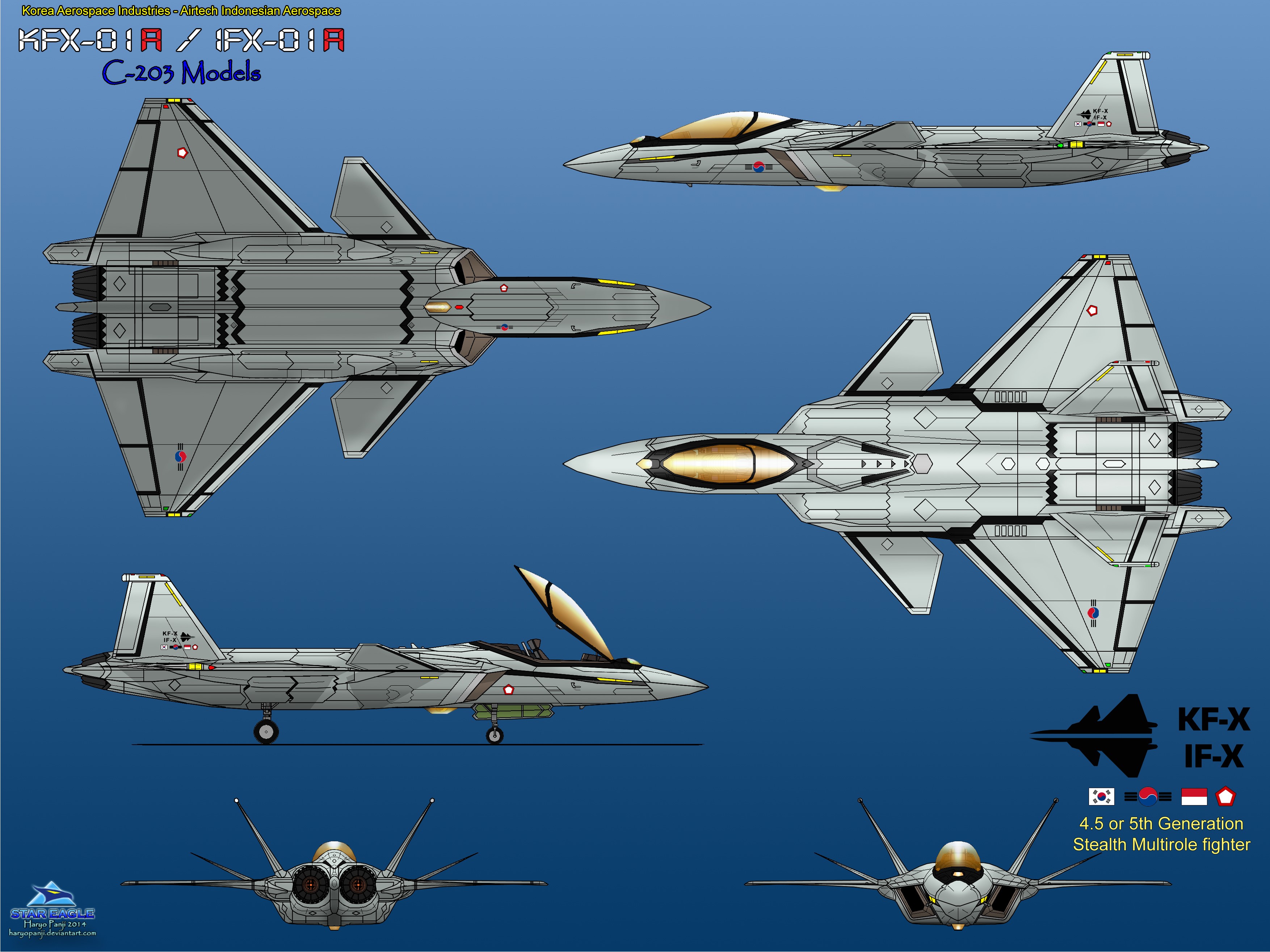 KFX-01A / IFX-01A C-203 Stealth Multirole Fighter HD Wallpaper