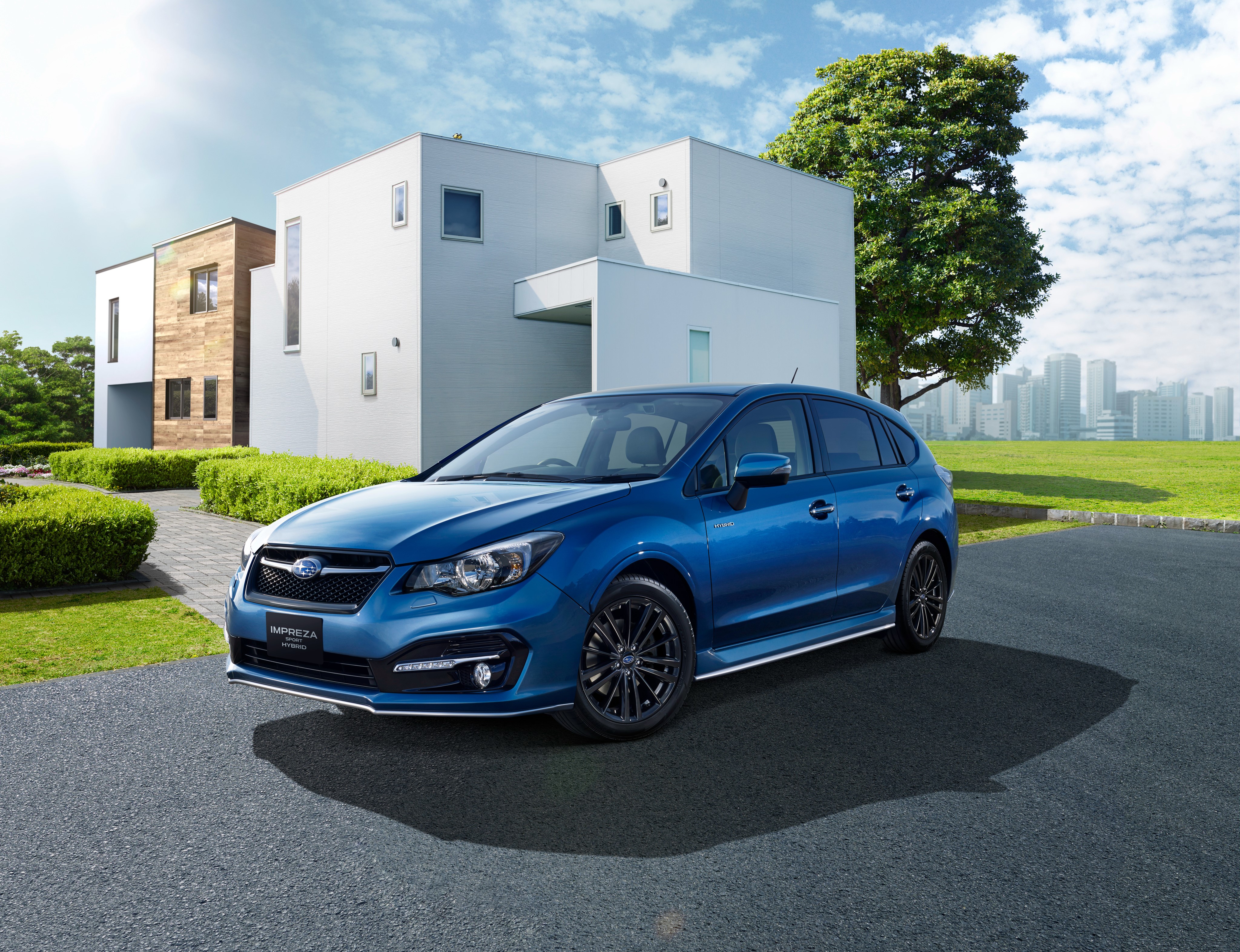 Blue 2015 Subaru Impreza Sport Hybrid HD Wallpaper