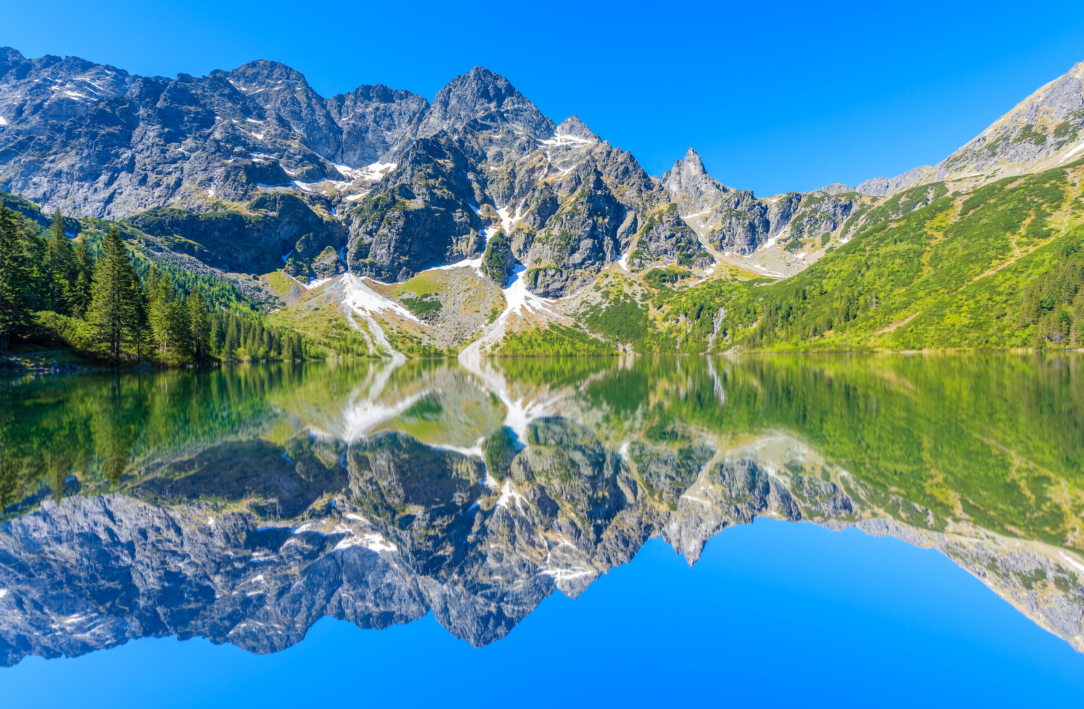 Tatra Mountains lake reflection in Poland HD Wallpaper