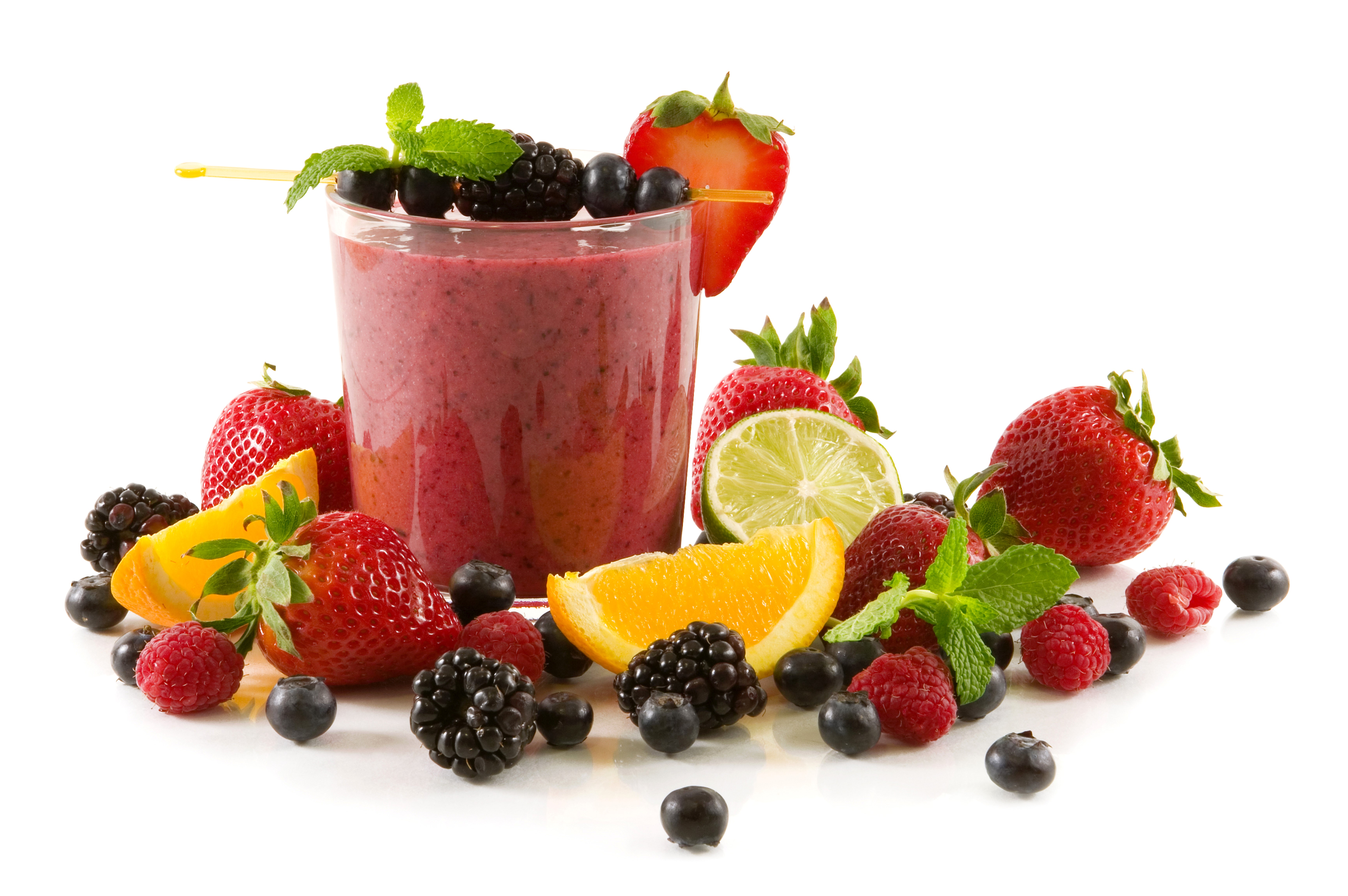 Berry Smoothie with Fresh Fruits HD Wallpaper