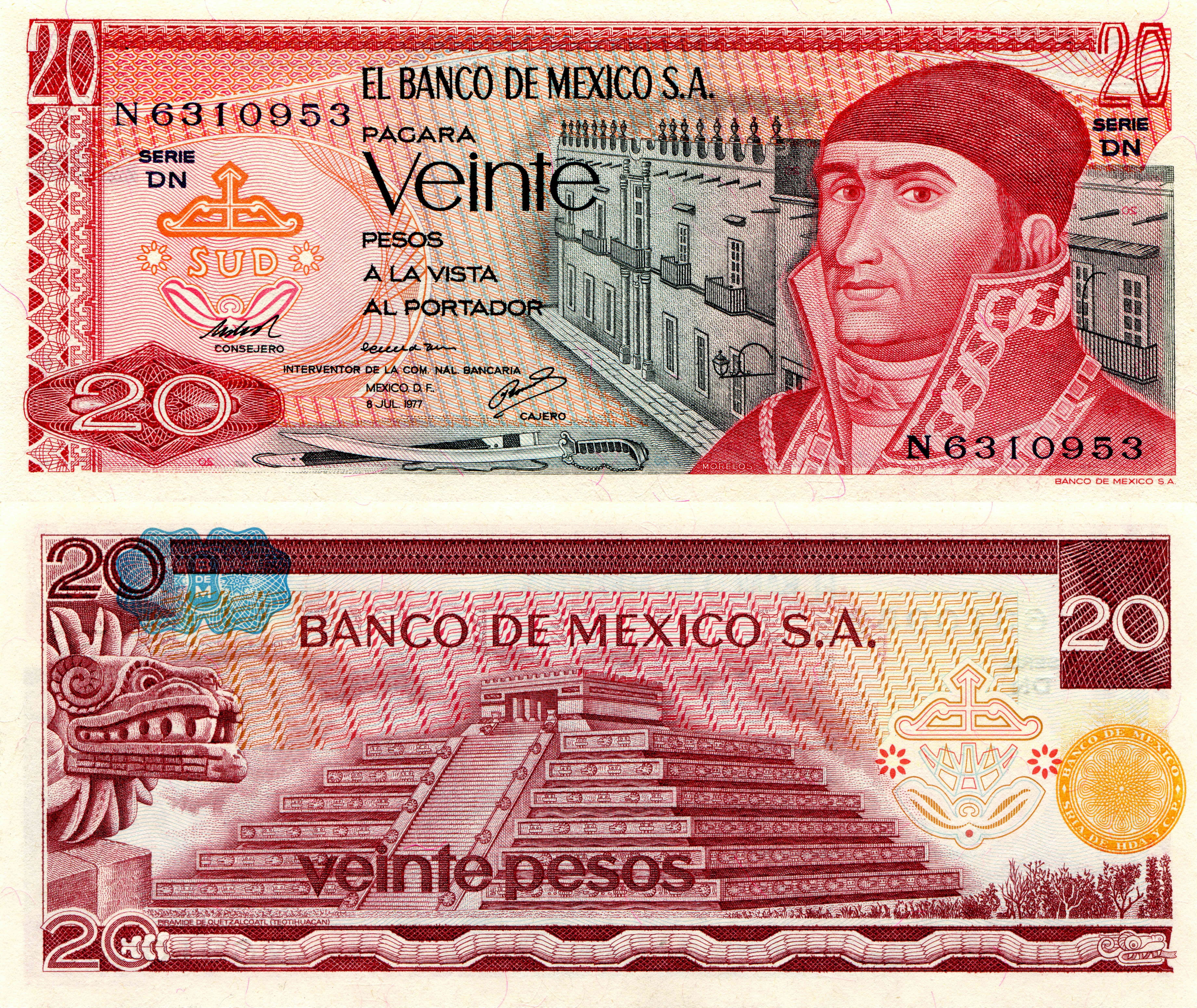 20 Mexican Pesos Banknote HD Wallpaper