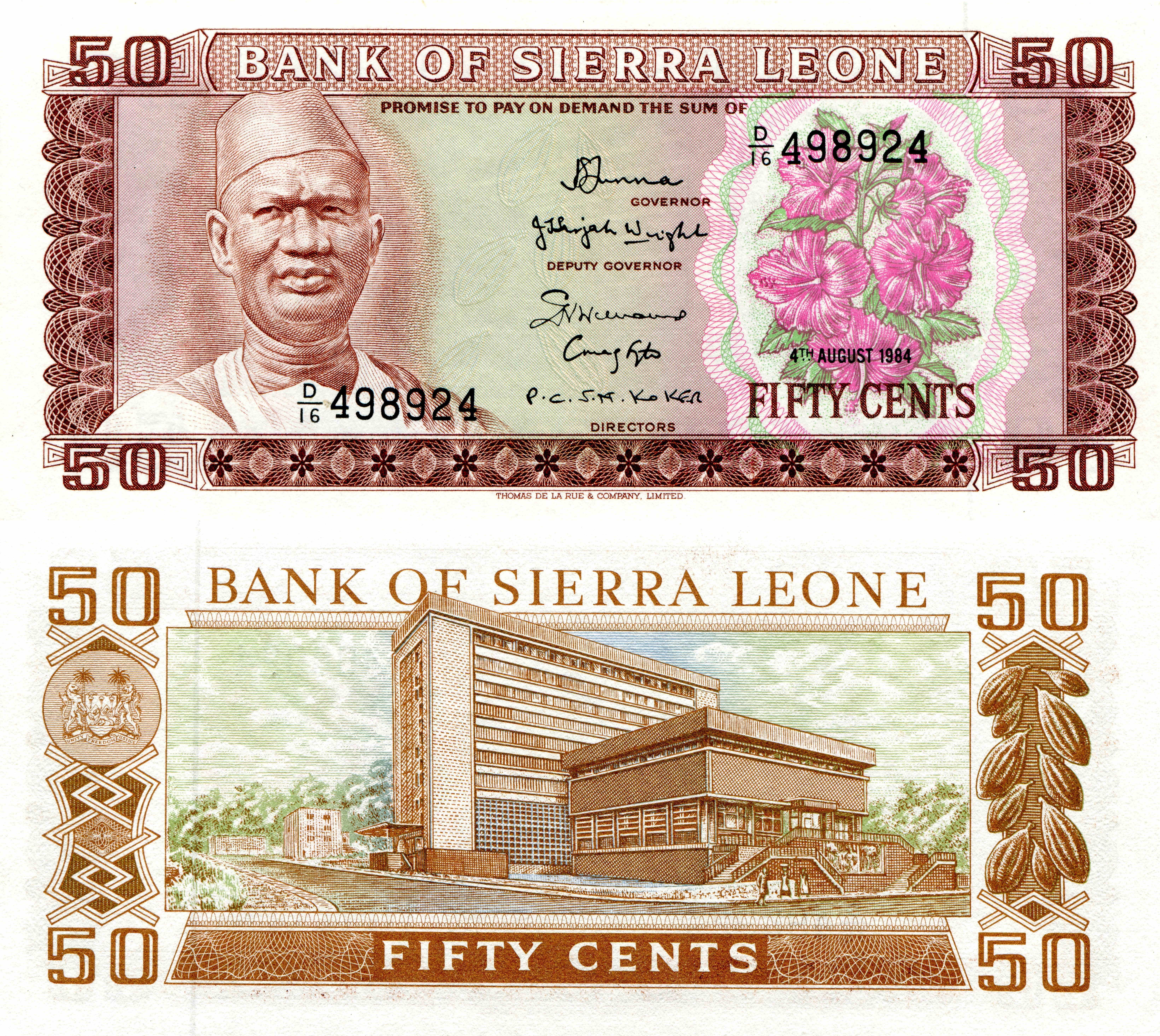 50 Cents Bank of Sierra Leone banknote HD Wallpaper