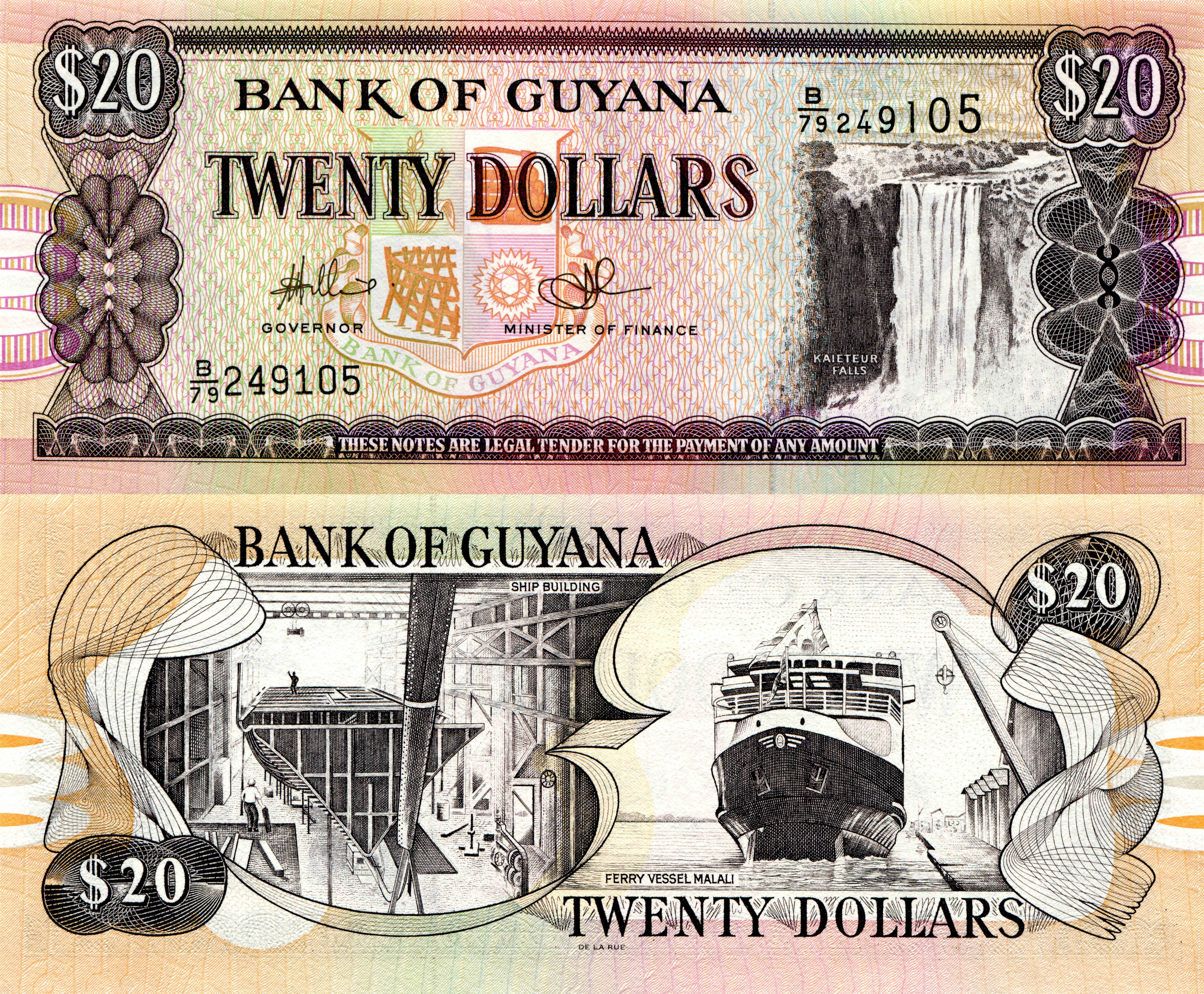 20 Dollars Bank of Guyana Banknote HD Wallpaper