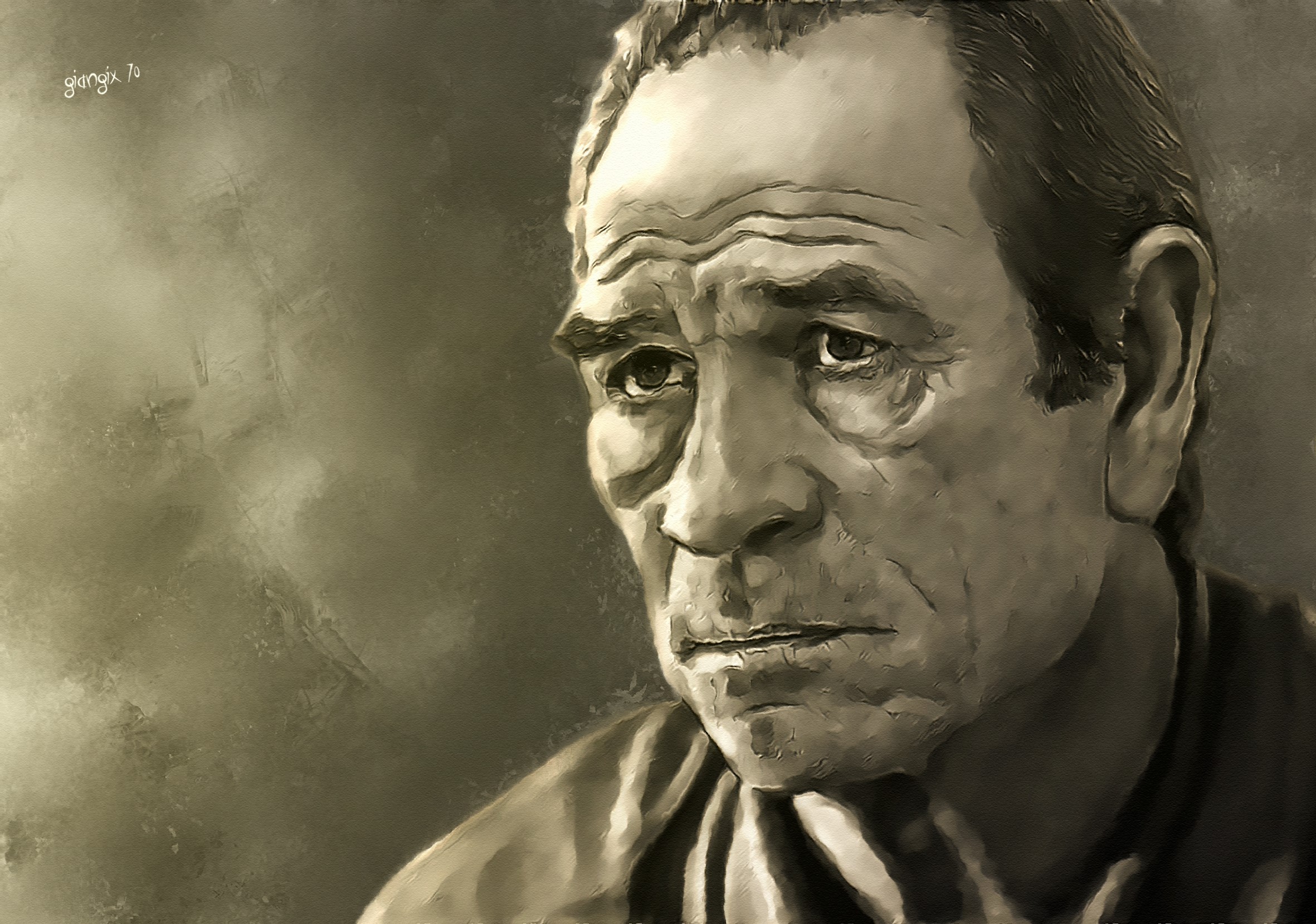 Painting of Tommy Lee Jones HD Wallpaper