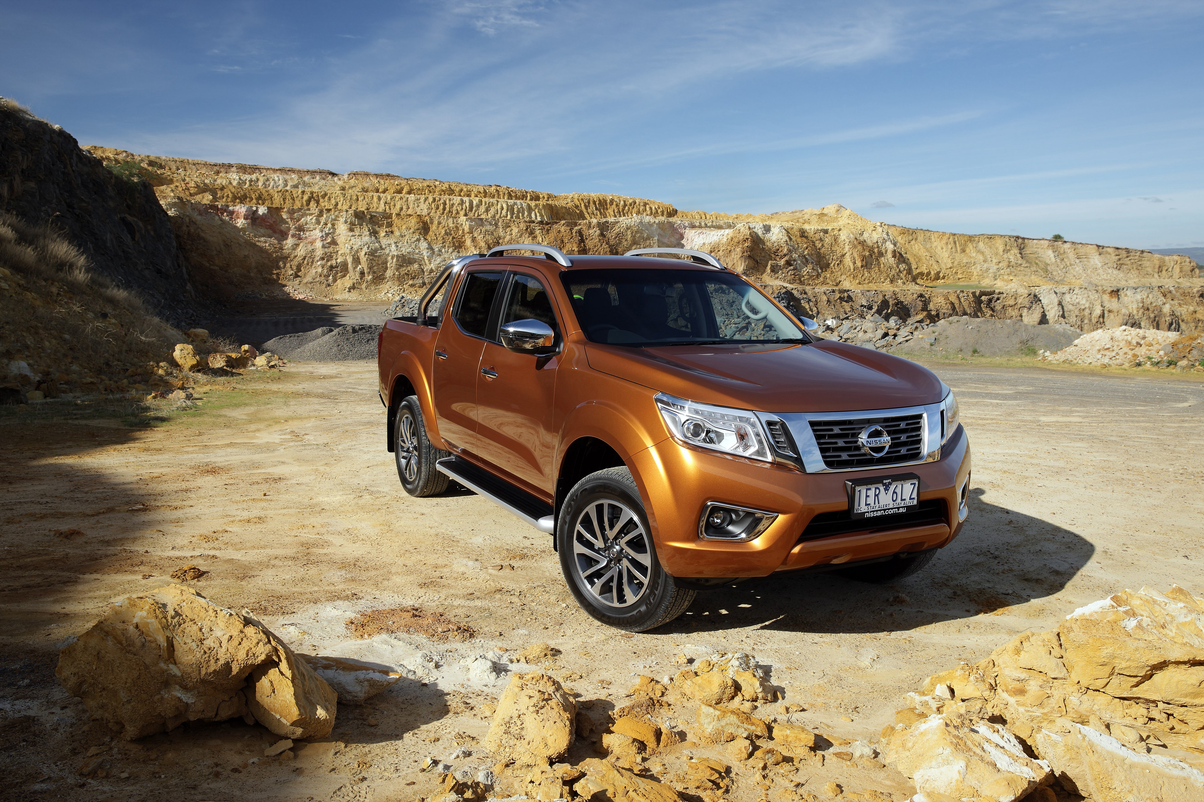 Nissan NP300 Navara Double Cab in a quarry HD Wallpaper