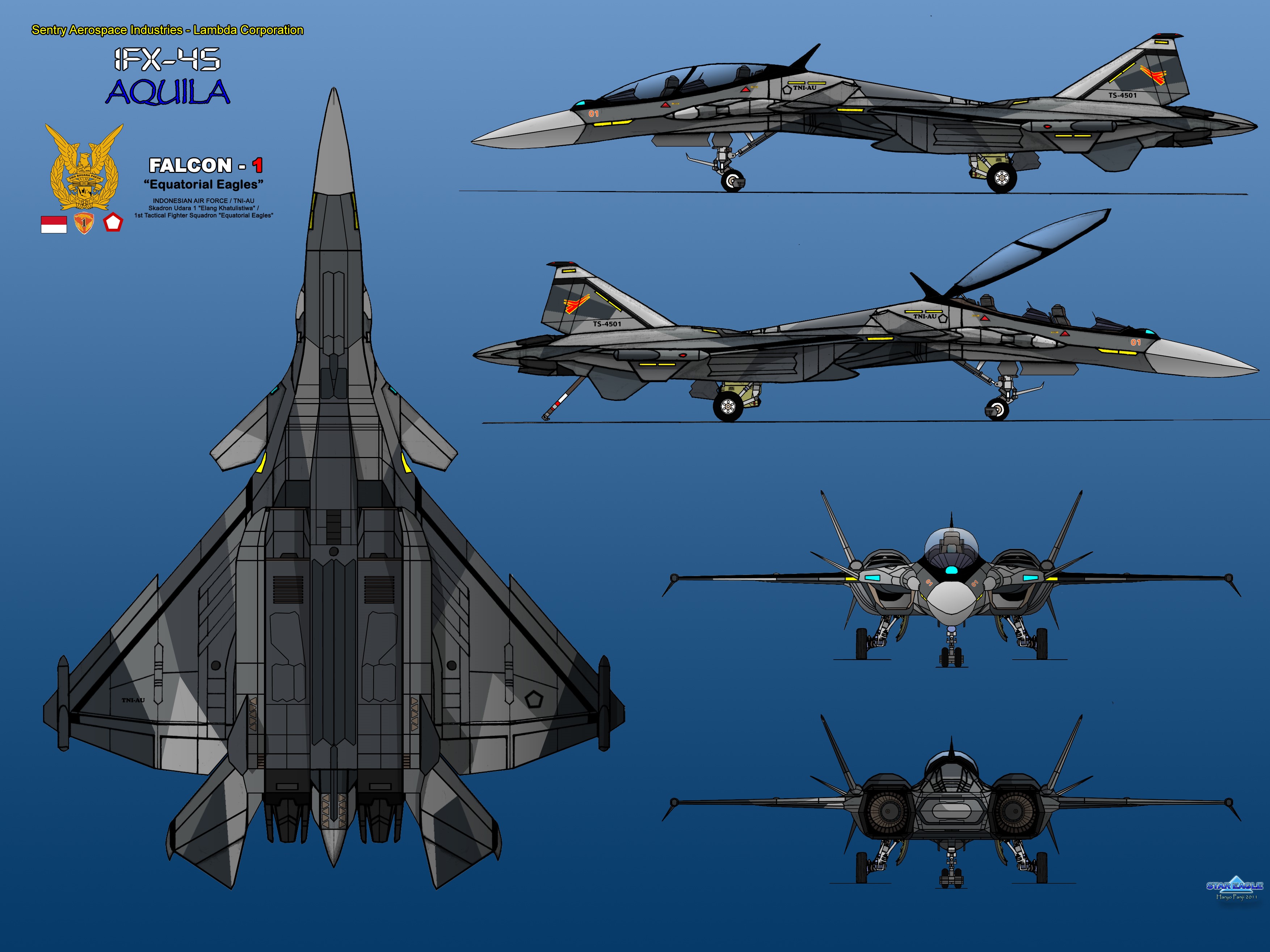 IFX-45 Aquila "Equatorial Eagles" Fighter Jet HD Wallpaper