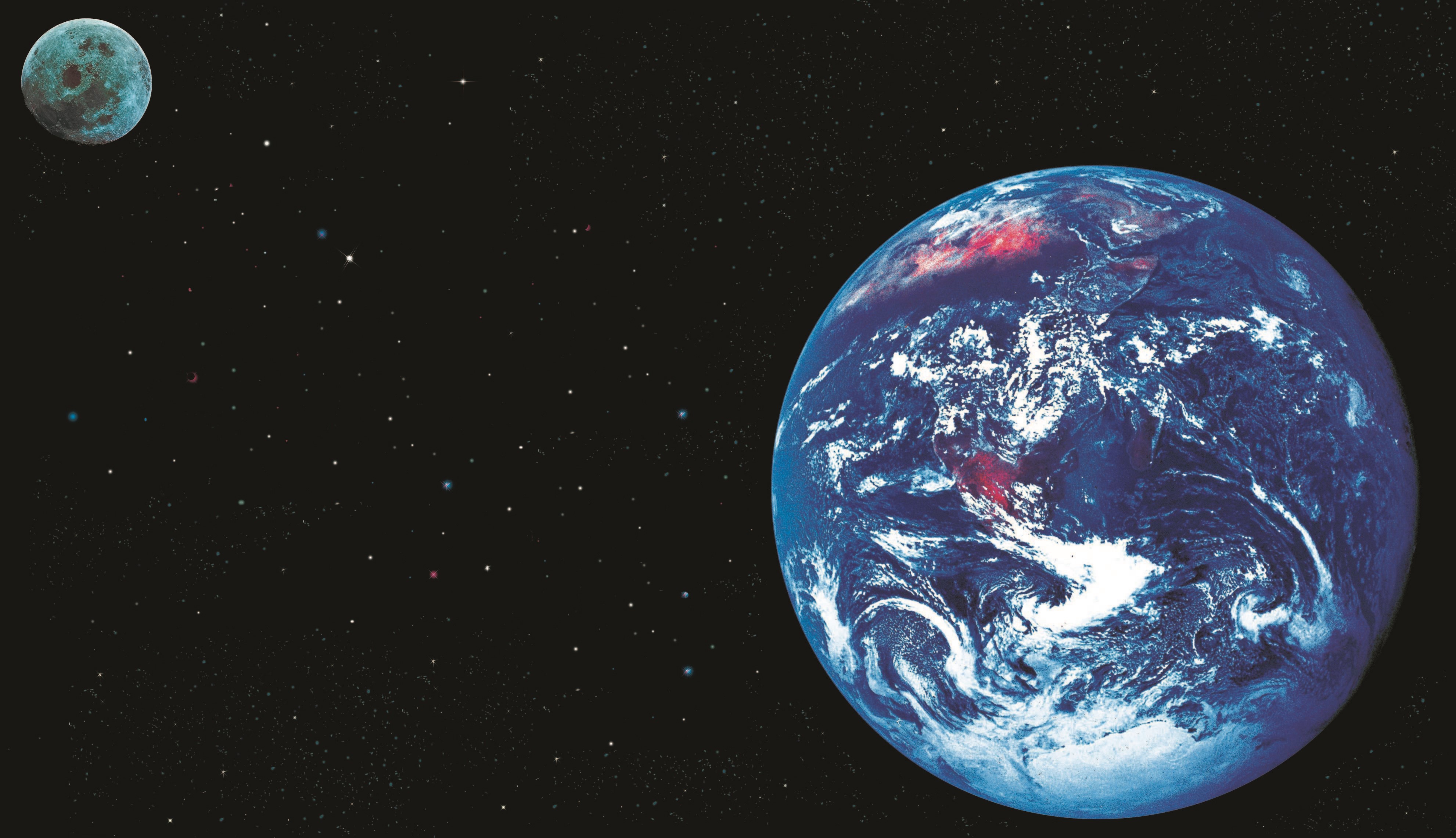 Earth and Moon in Space HD Wallpaper