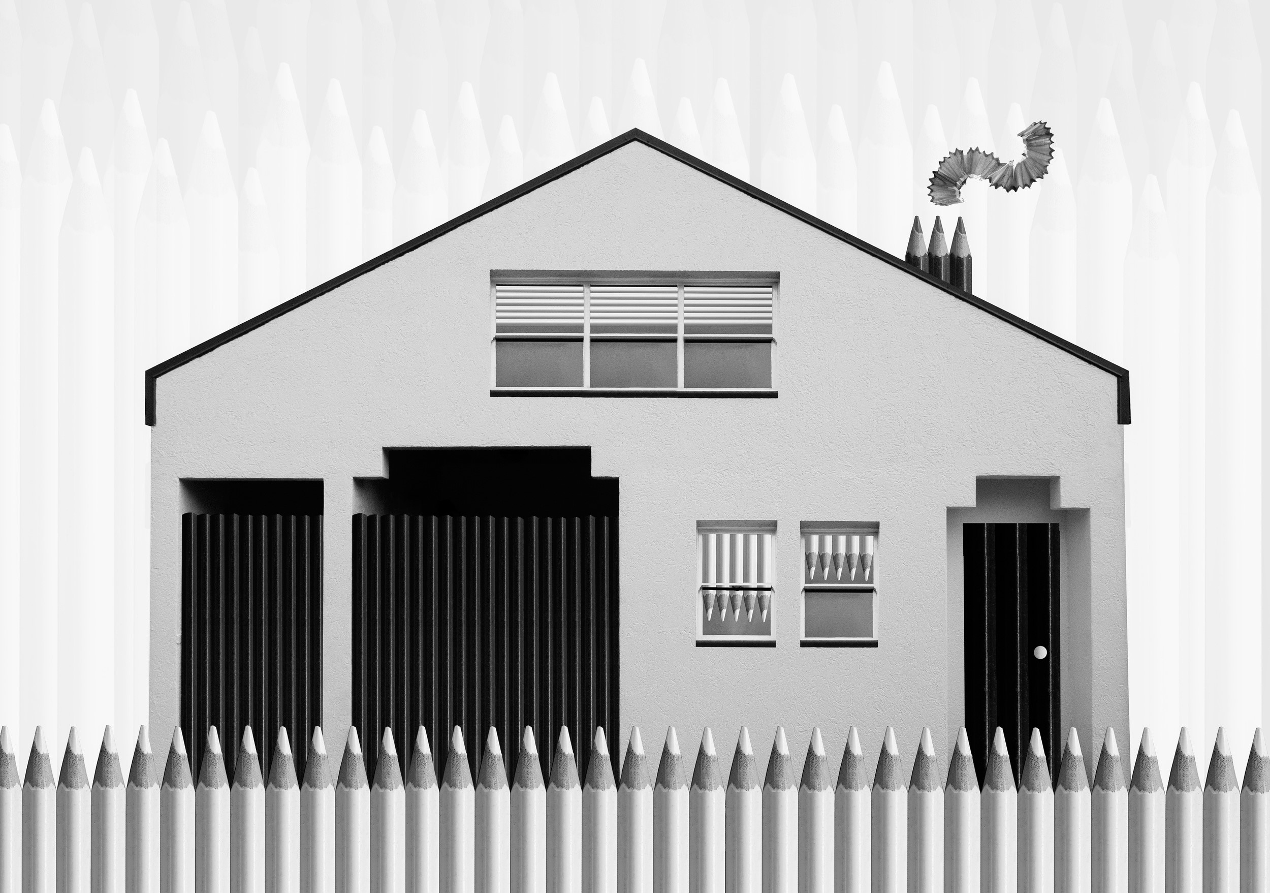 The Pencil House with Pencils HD Wallpaper