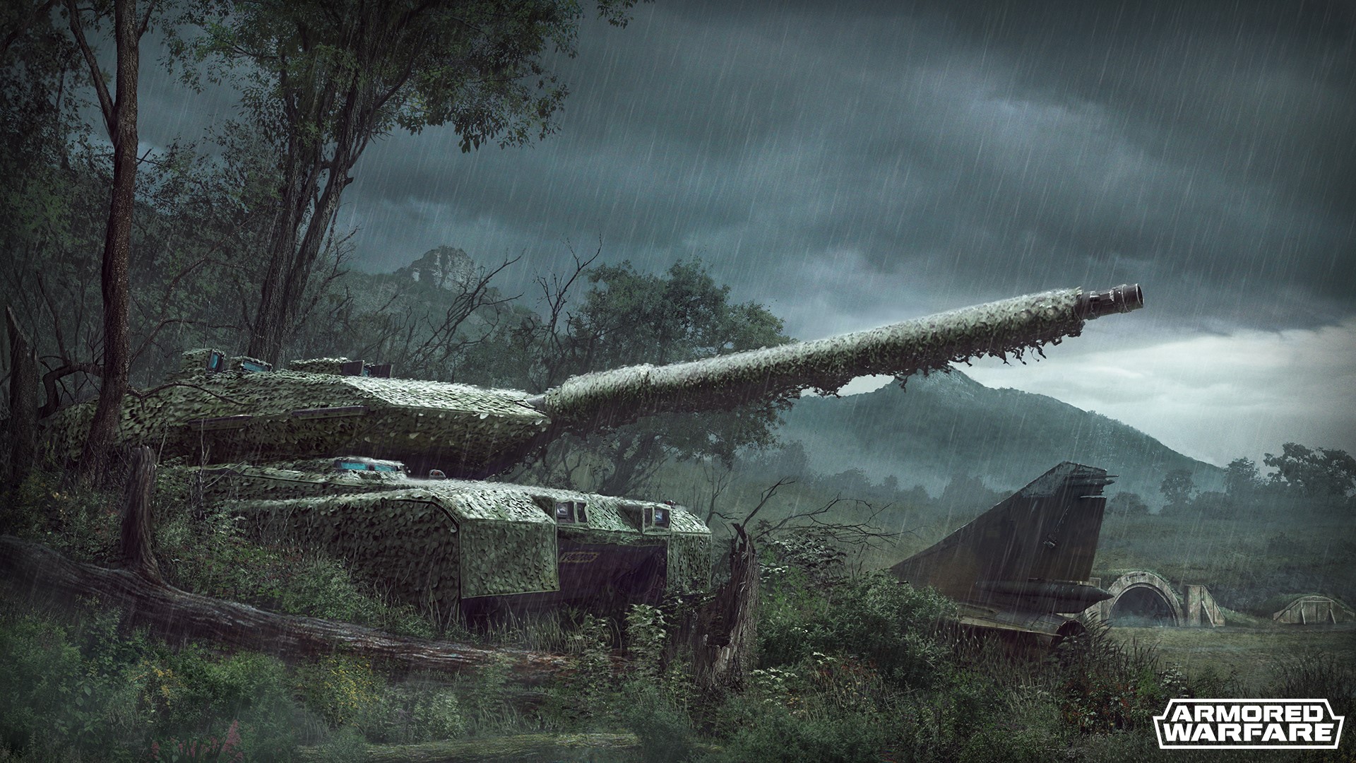 Leopard 2 tank in Armored Warfare during rain HD Wallpaper