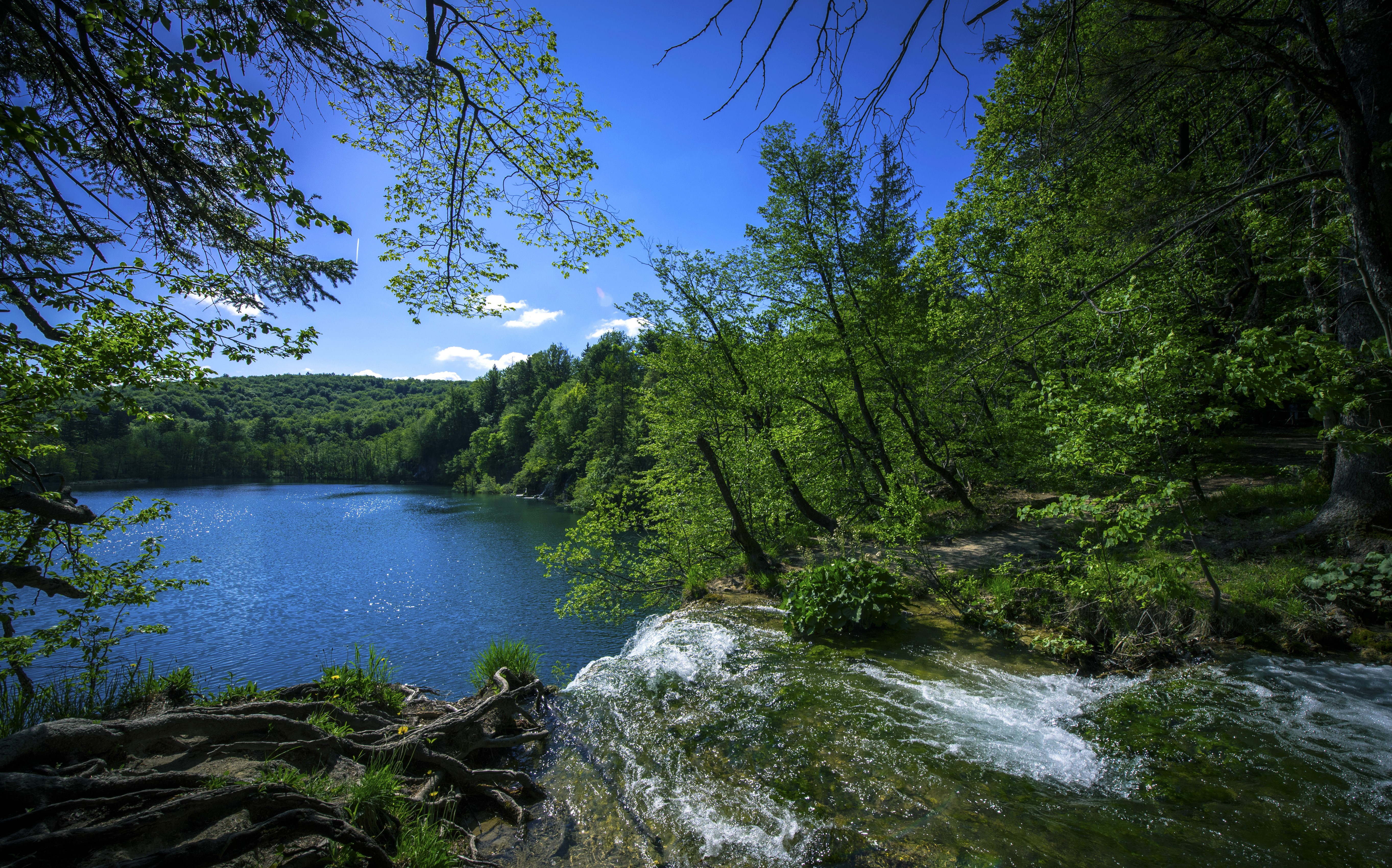4K Plitvice Lakes National Park Croatia Waterfalls Forest HD Wallpaper