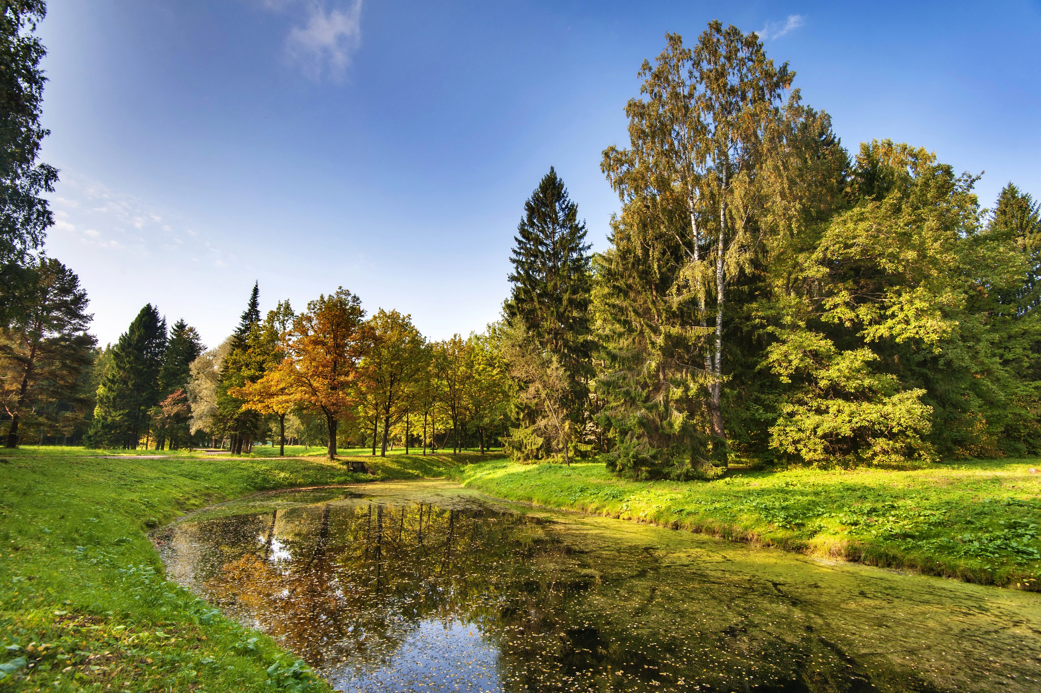 Pavlovsk Park in St. Petersburg, Russia during Autumn HD Wallpaper