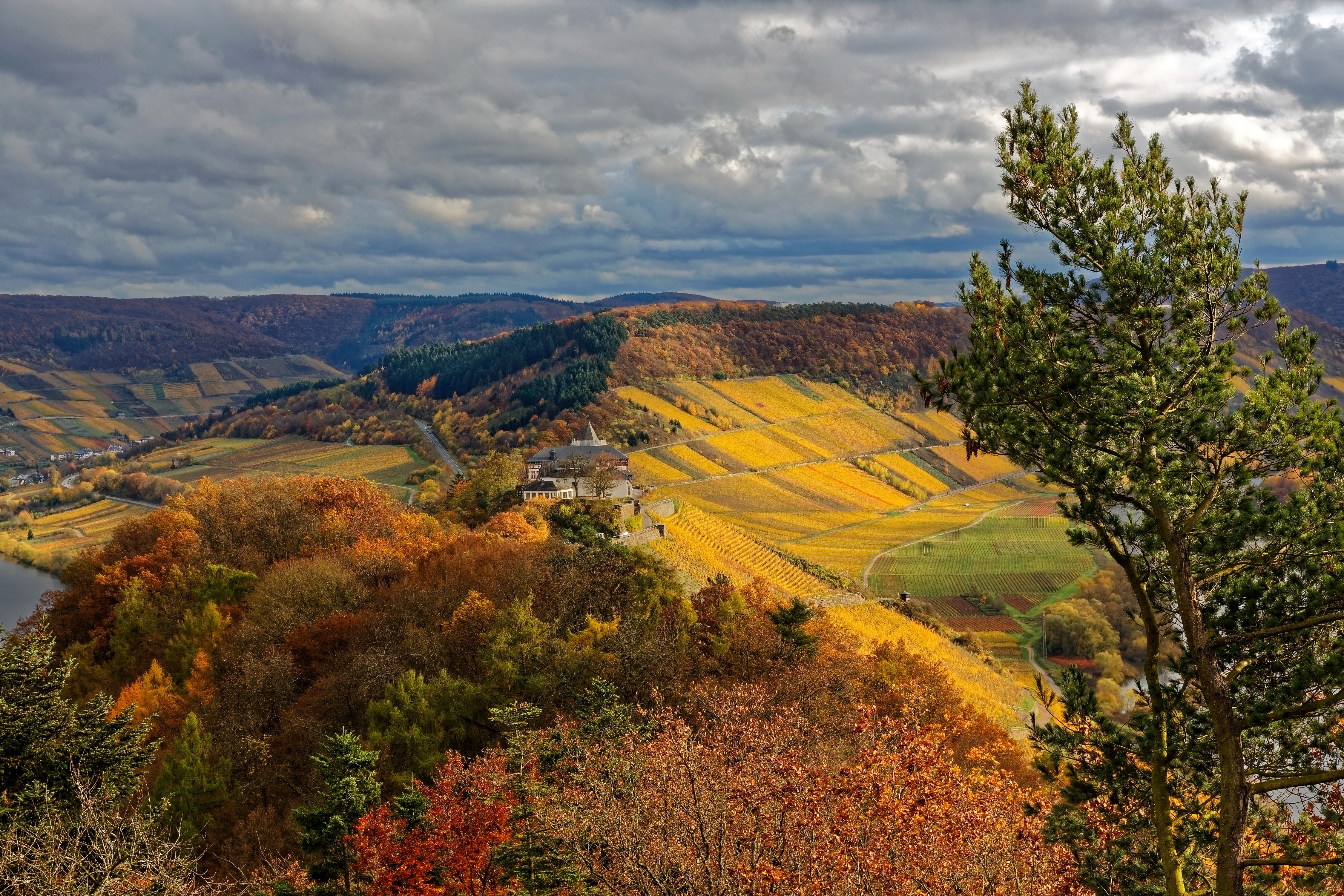 4K Autumn Scenery of Marienburg Fields and Forests in Germany HD Wallpaper