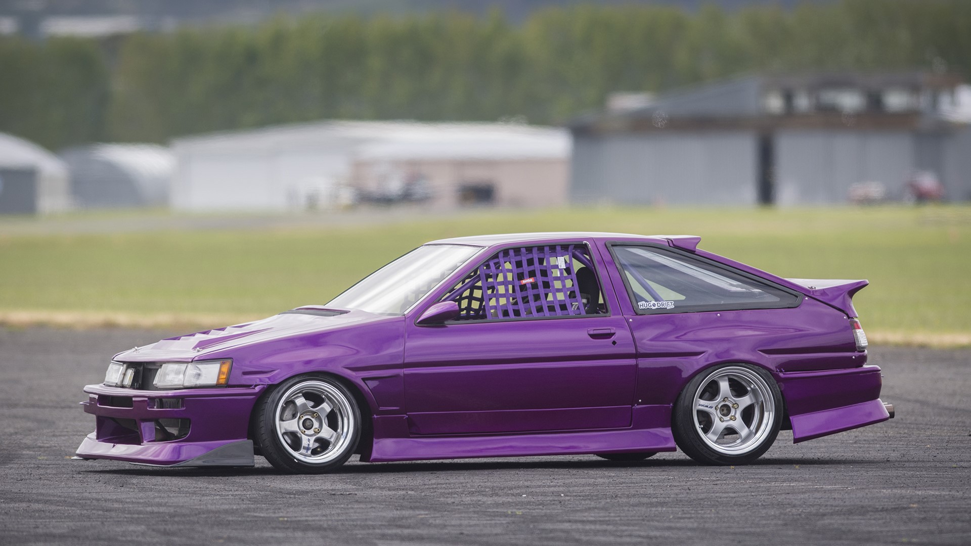 Purple Toyota Corolla AE86 drift car HD Wallpaper