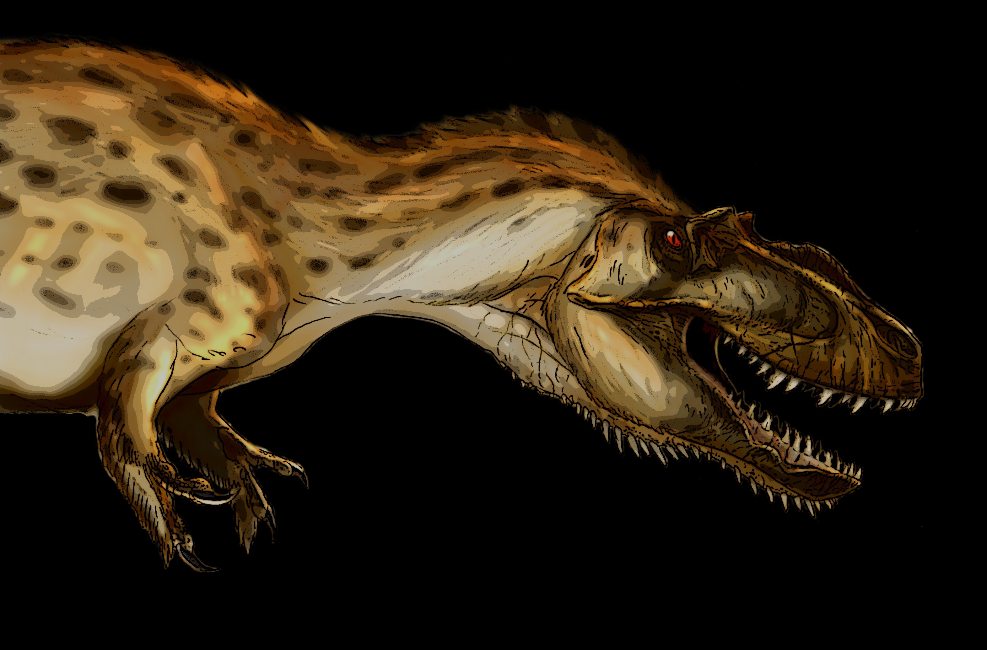 Nanotyrannus dinosaur with spotted pattern HD Wallpaper