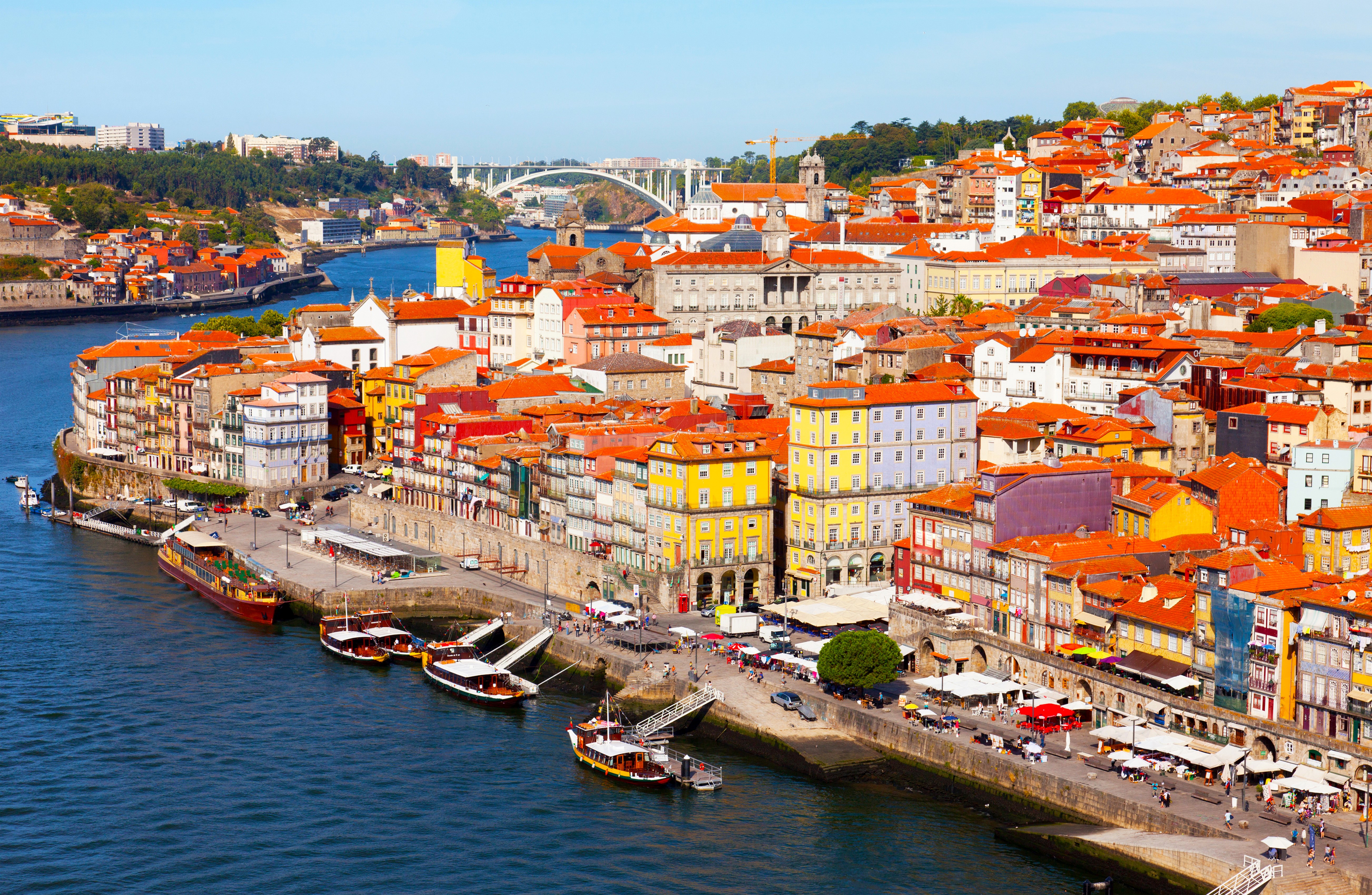 Porto, Portugal: Colorful Riverside Buildings and Bridges HD Wallpaper