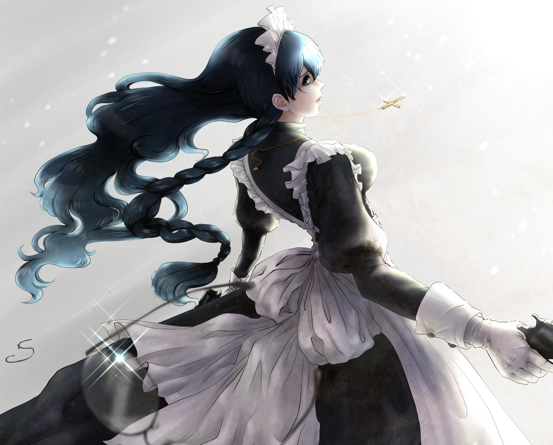Revy from Black Lagoon as a maid HD Wallpaper