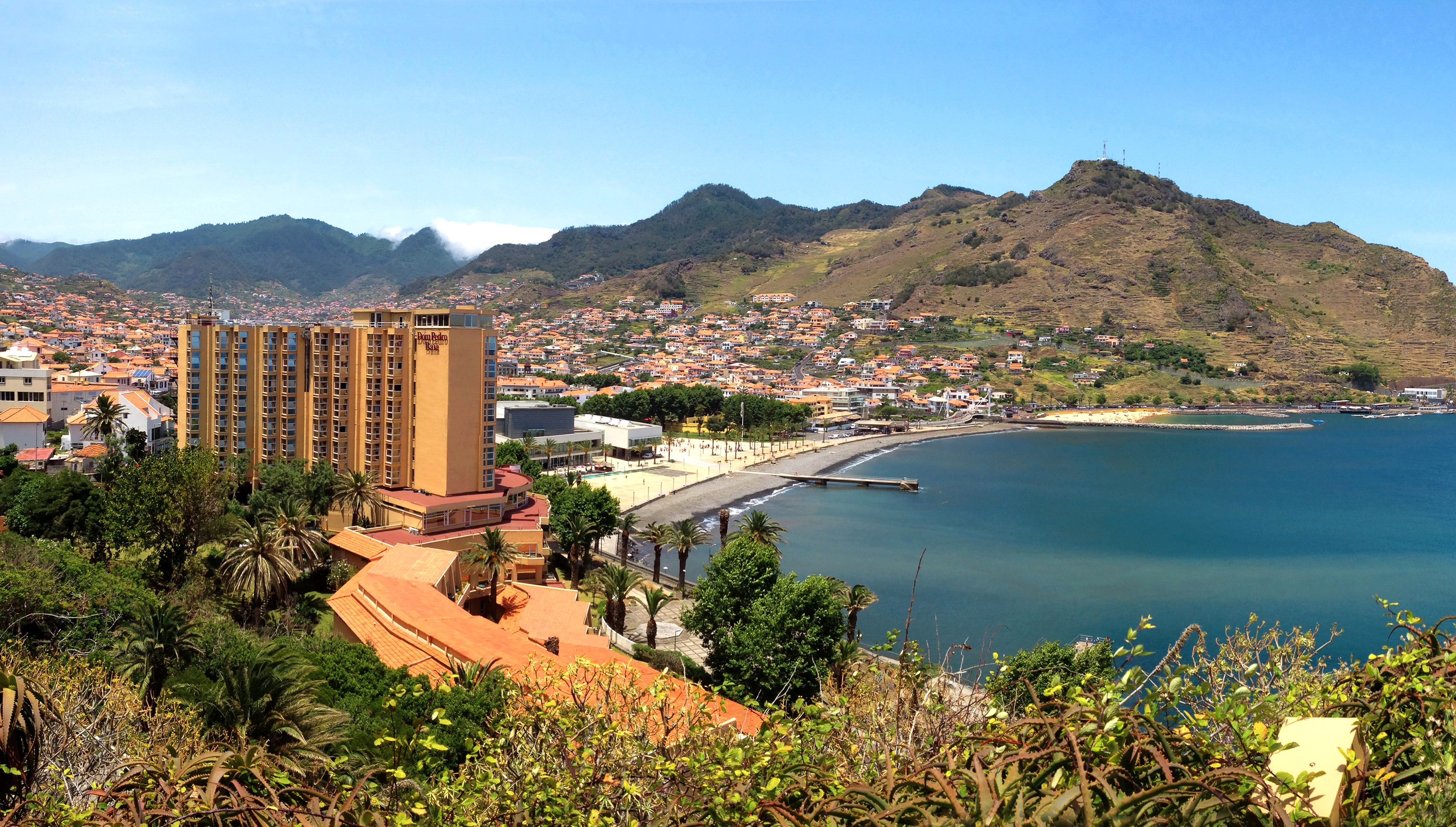 Funchal, Madeira Island, Portugal Coastline with Mountains HD Wallpaper
