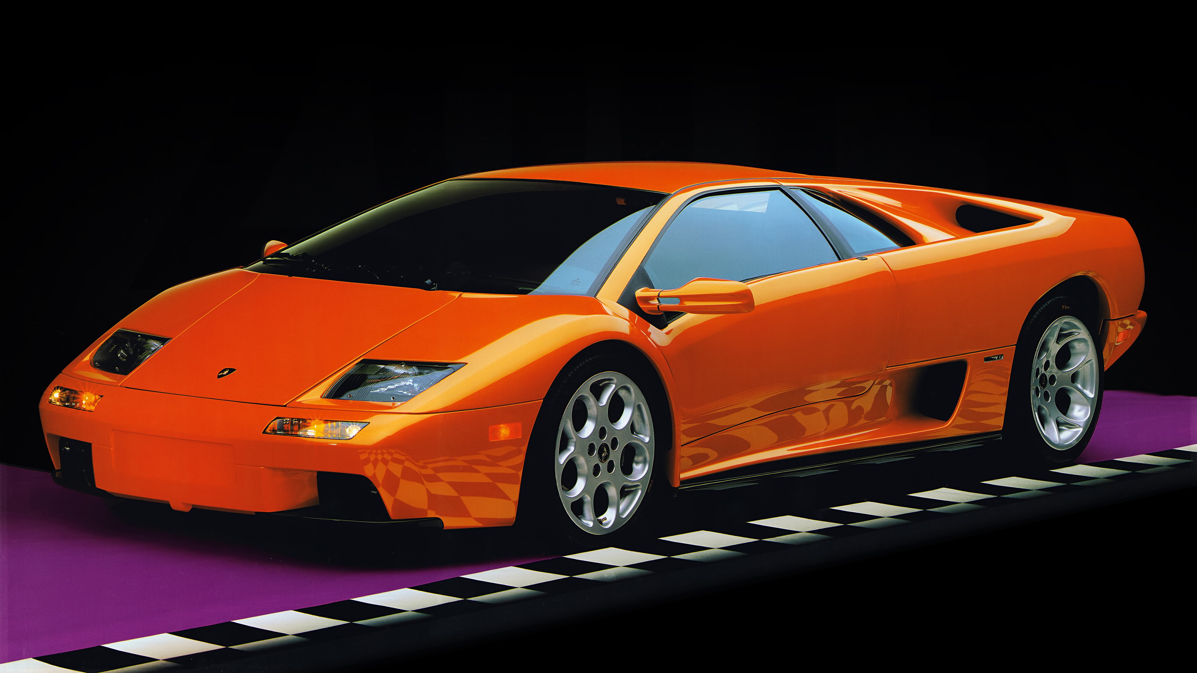 Orange Lamborghini Diablo VT Supercar HD Wallpaper
