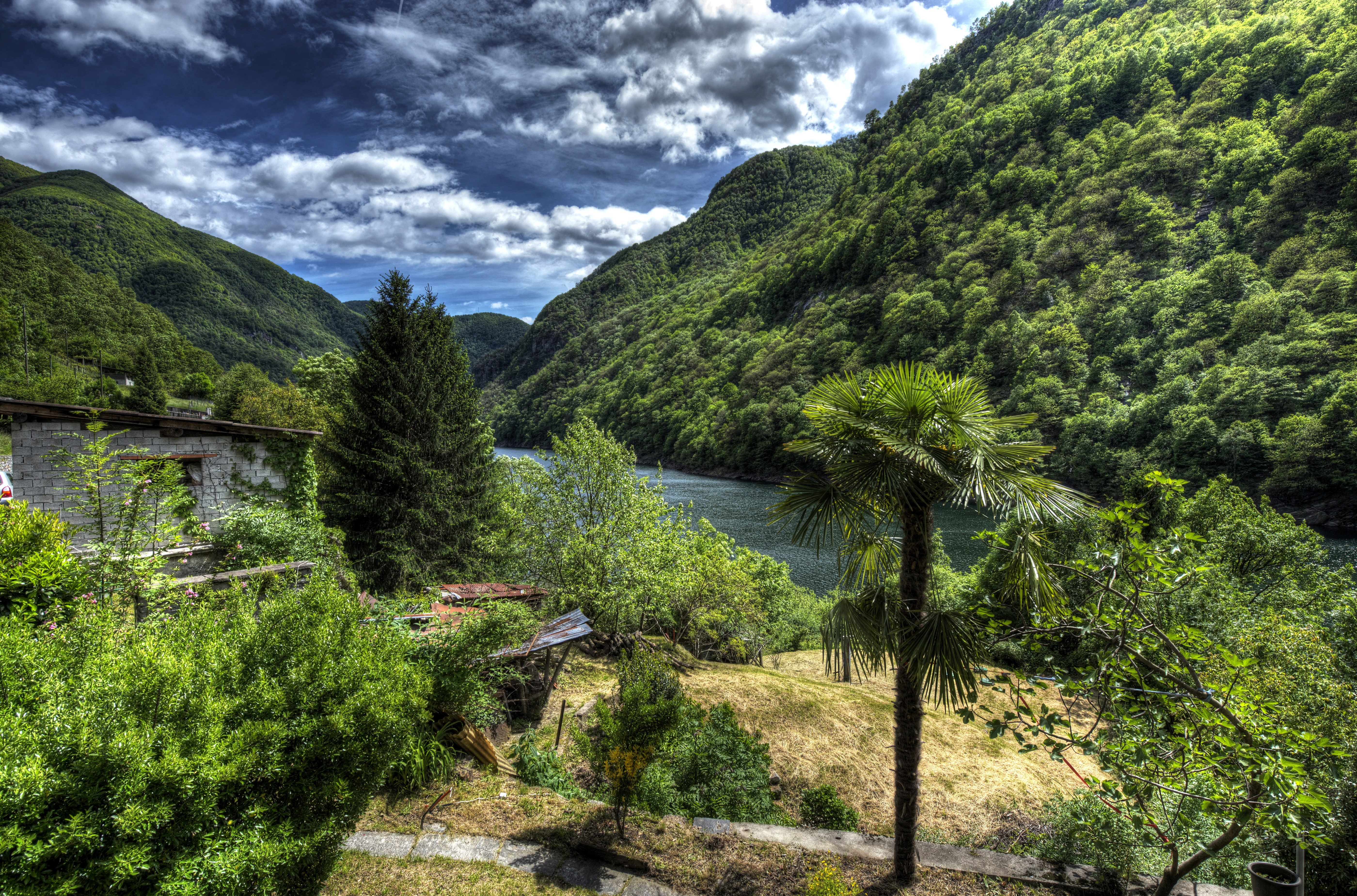River Verzasca Ticino, Switzerland Mountains Forests HDR HD Wallpaper