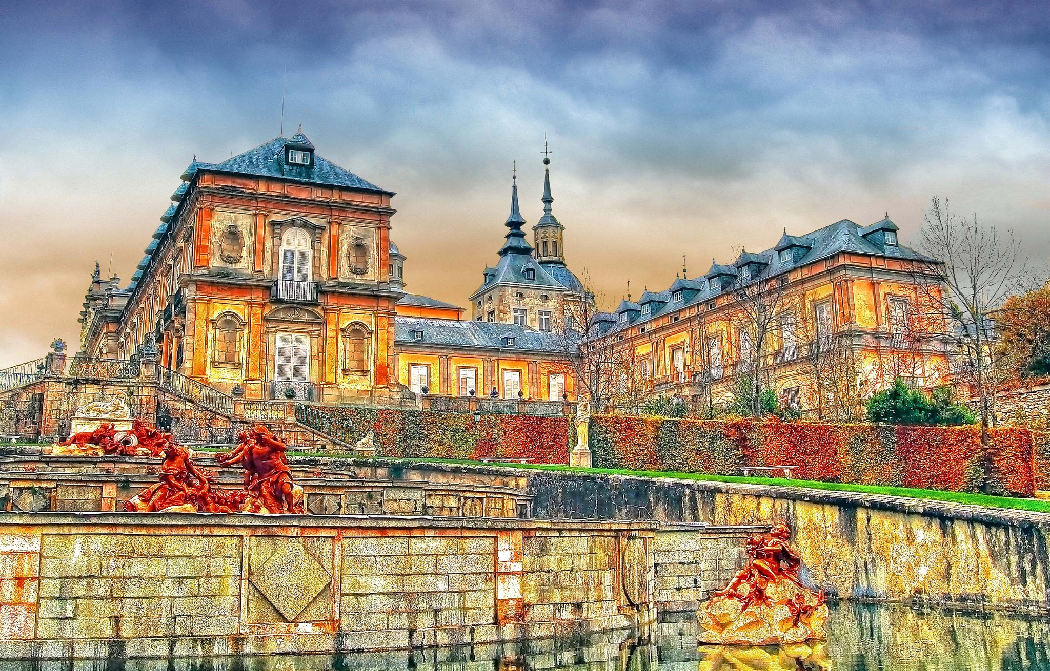 Palace of La Granja de San Ildefonso, Segovia, Spain HD Wallpaper