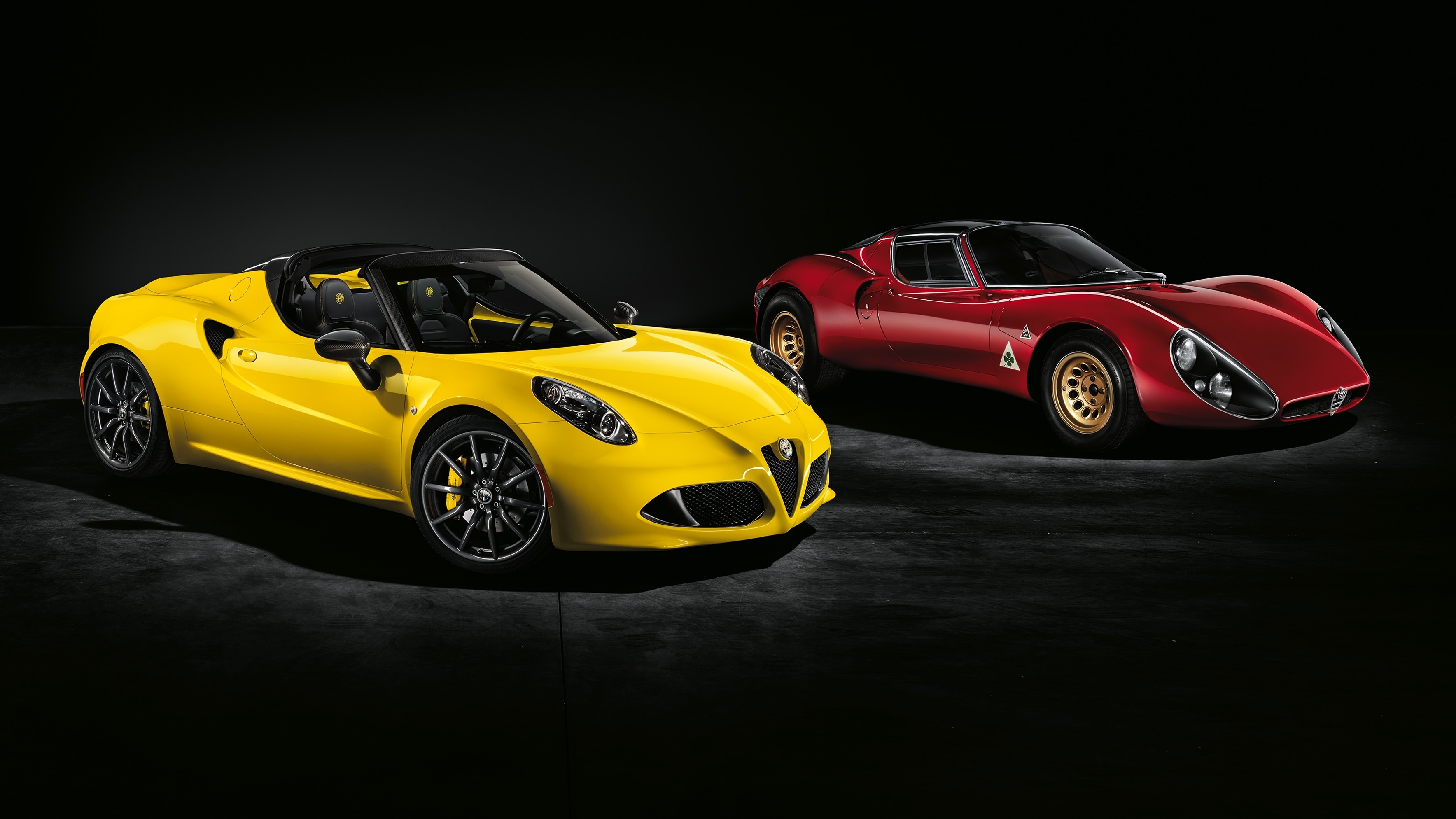 Alfa Romeo 4C Spider and 33 Stradale HD Wallpaper