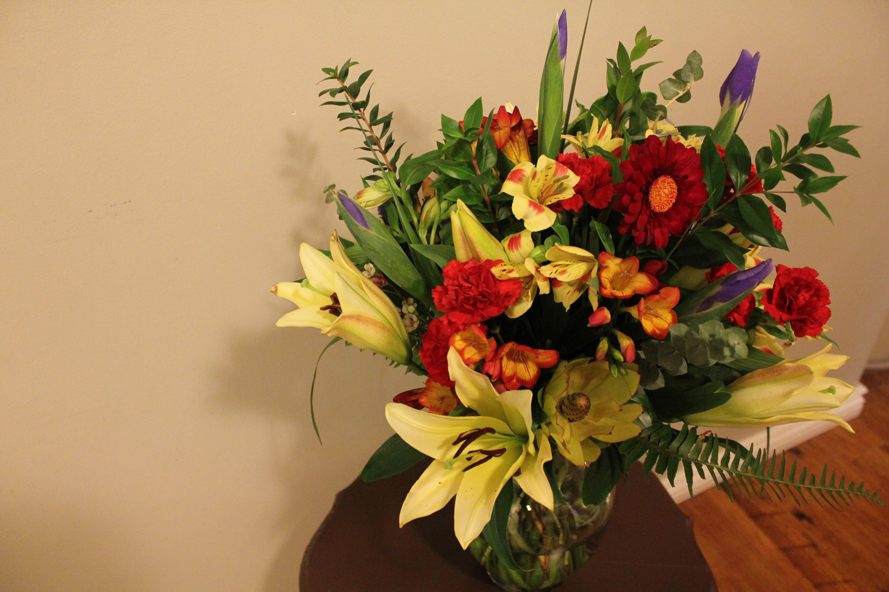 Bouquet of Lilies, Alstroemeria, and Gerberas HD Wallpaper