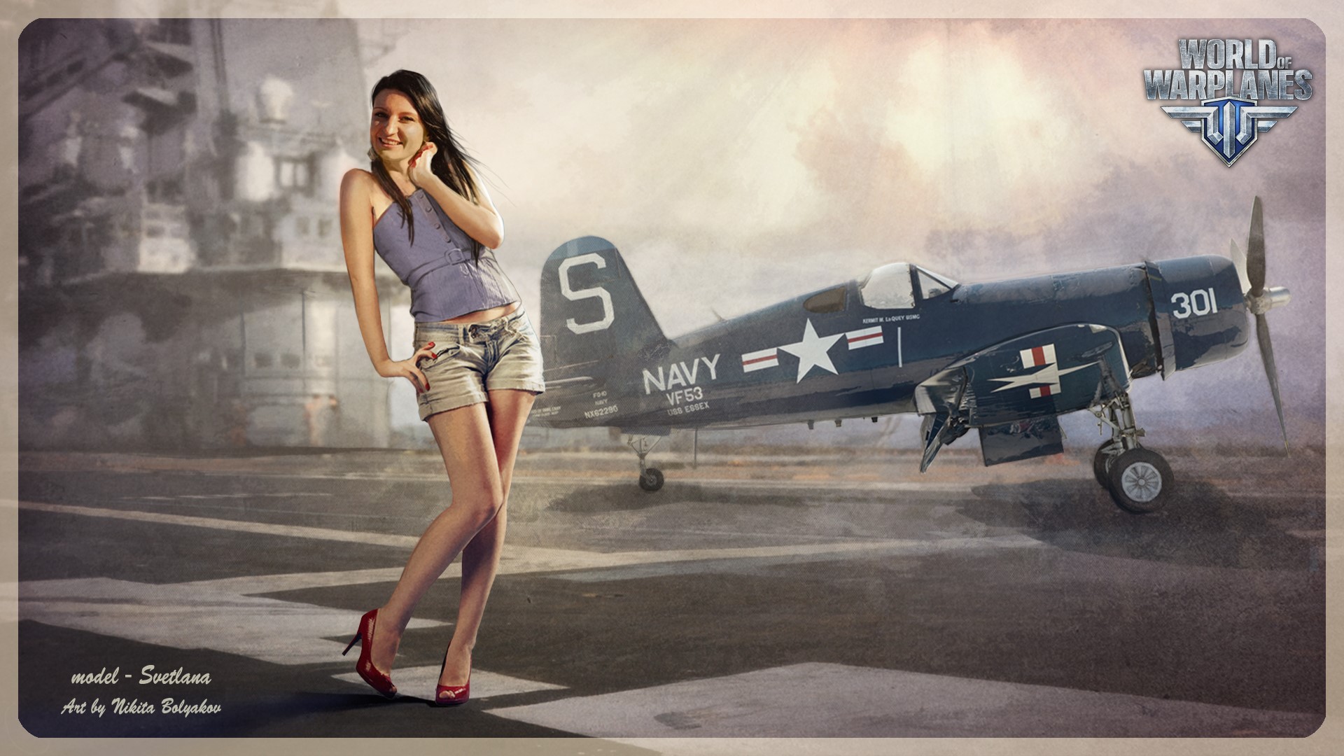 Svetlana and World of Warplanes airplane HD Wallpaper