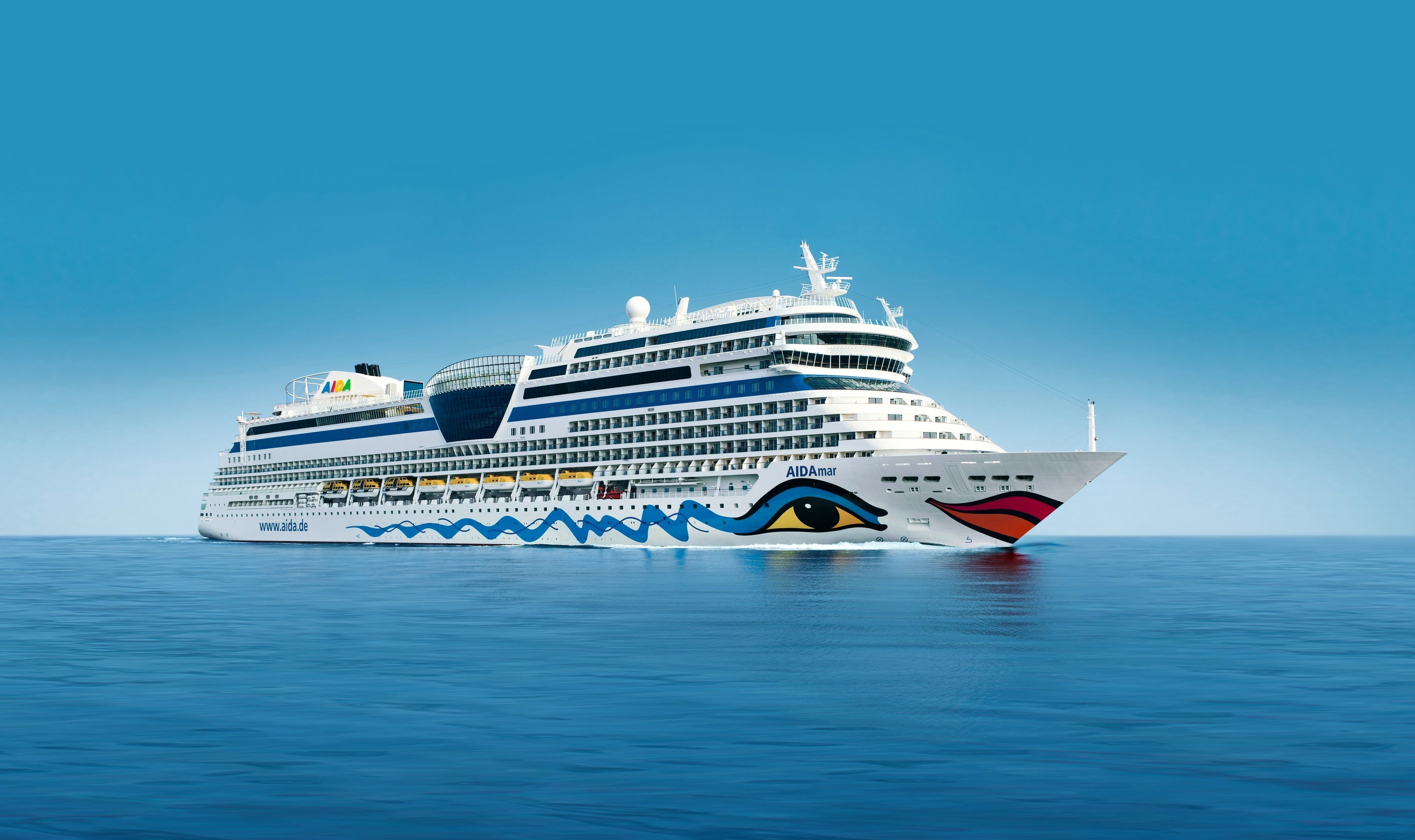 AIDAmar cruise ship sailing on the ocean HD Wallpaper