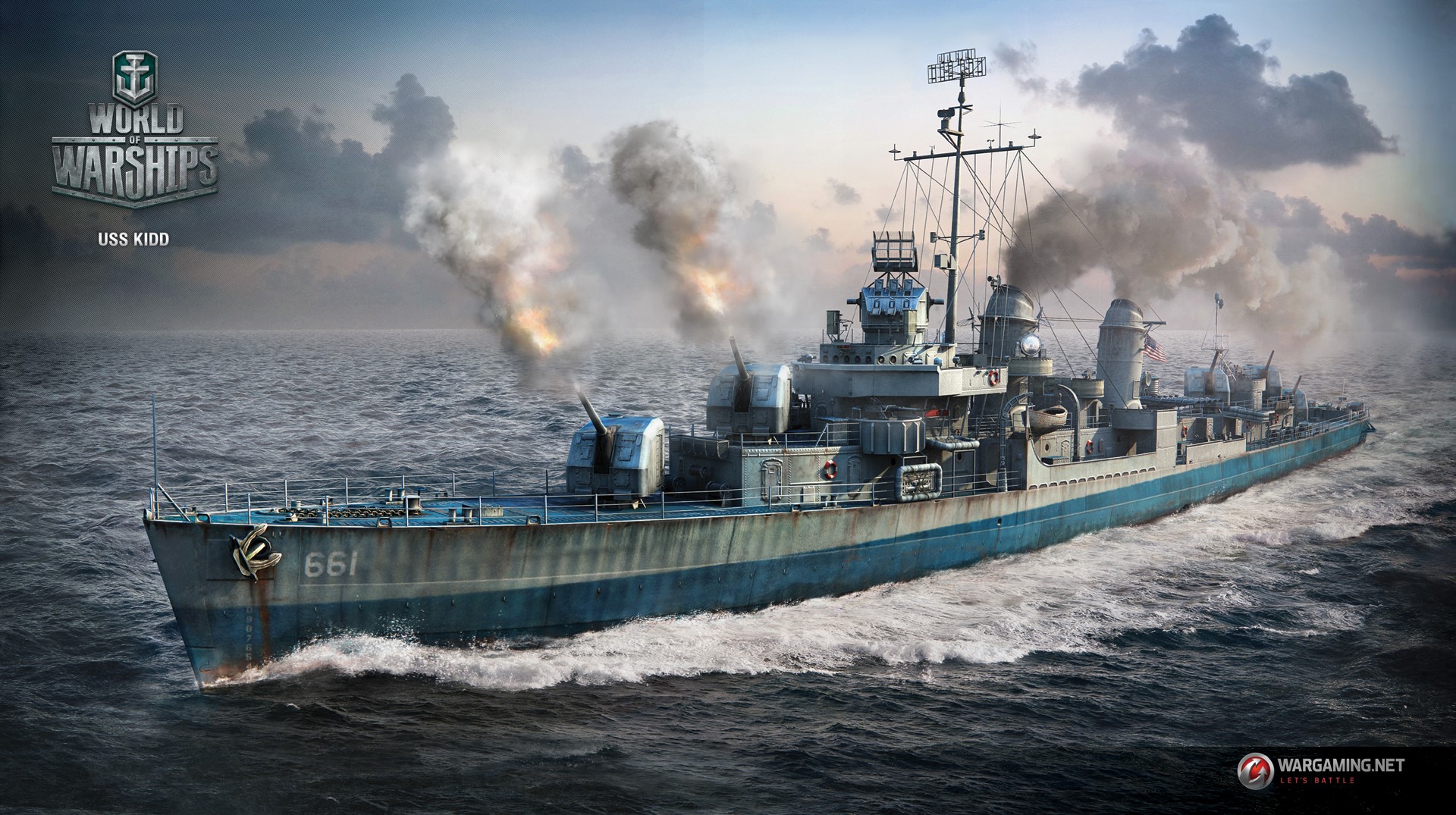 USS Kidd from World of Warships HD Wallpaper