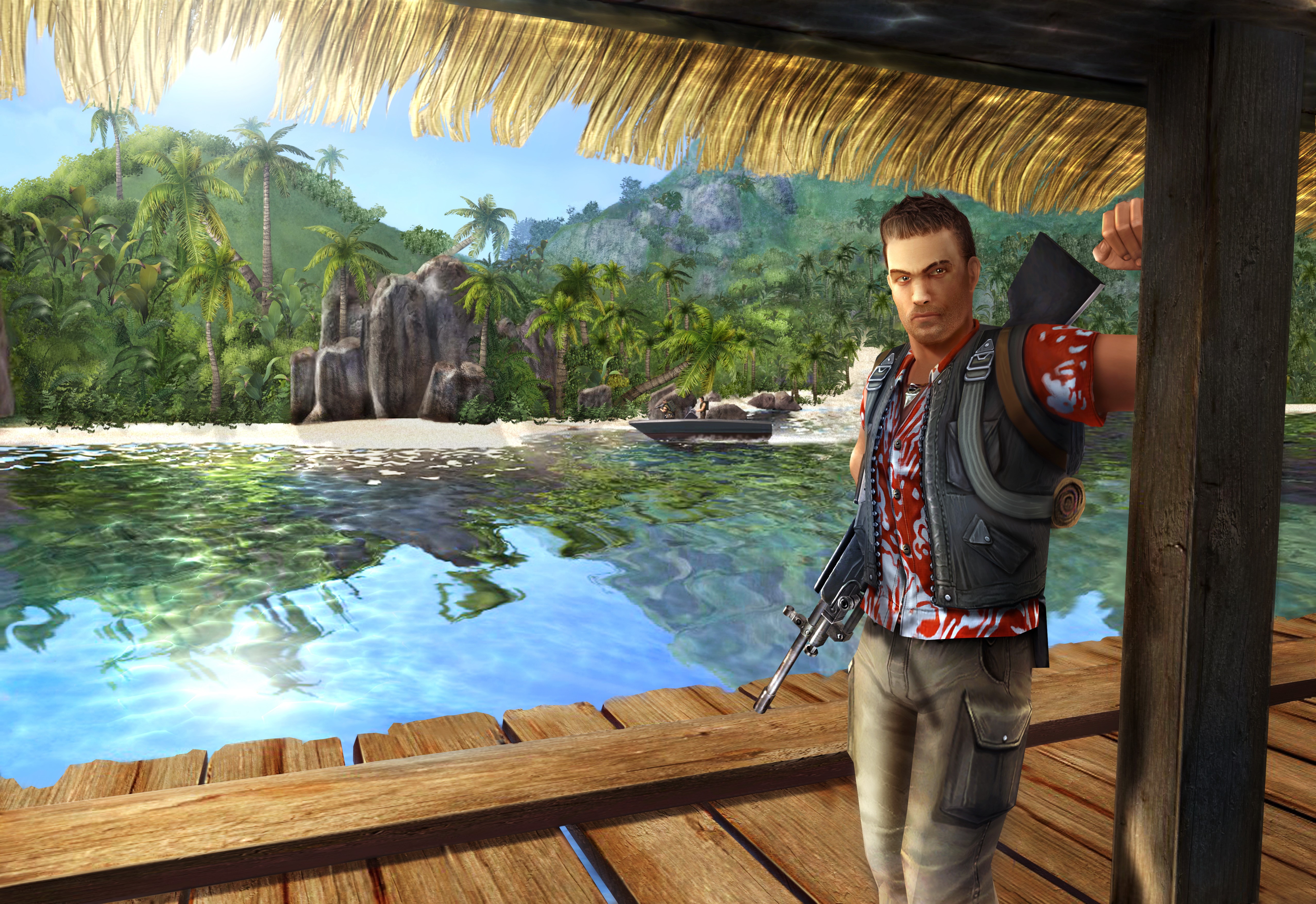Man from Far Cry on a tropical beach HD Wallpaper