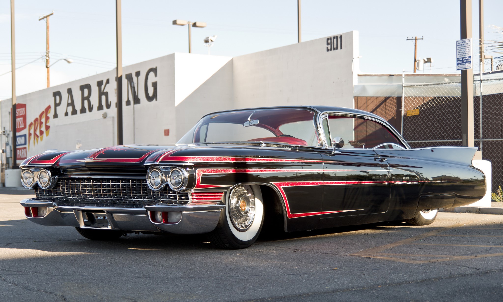 1960 Cadillac with red pinstripes HD Wallpaper