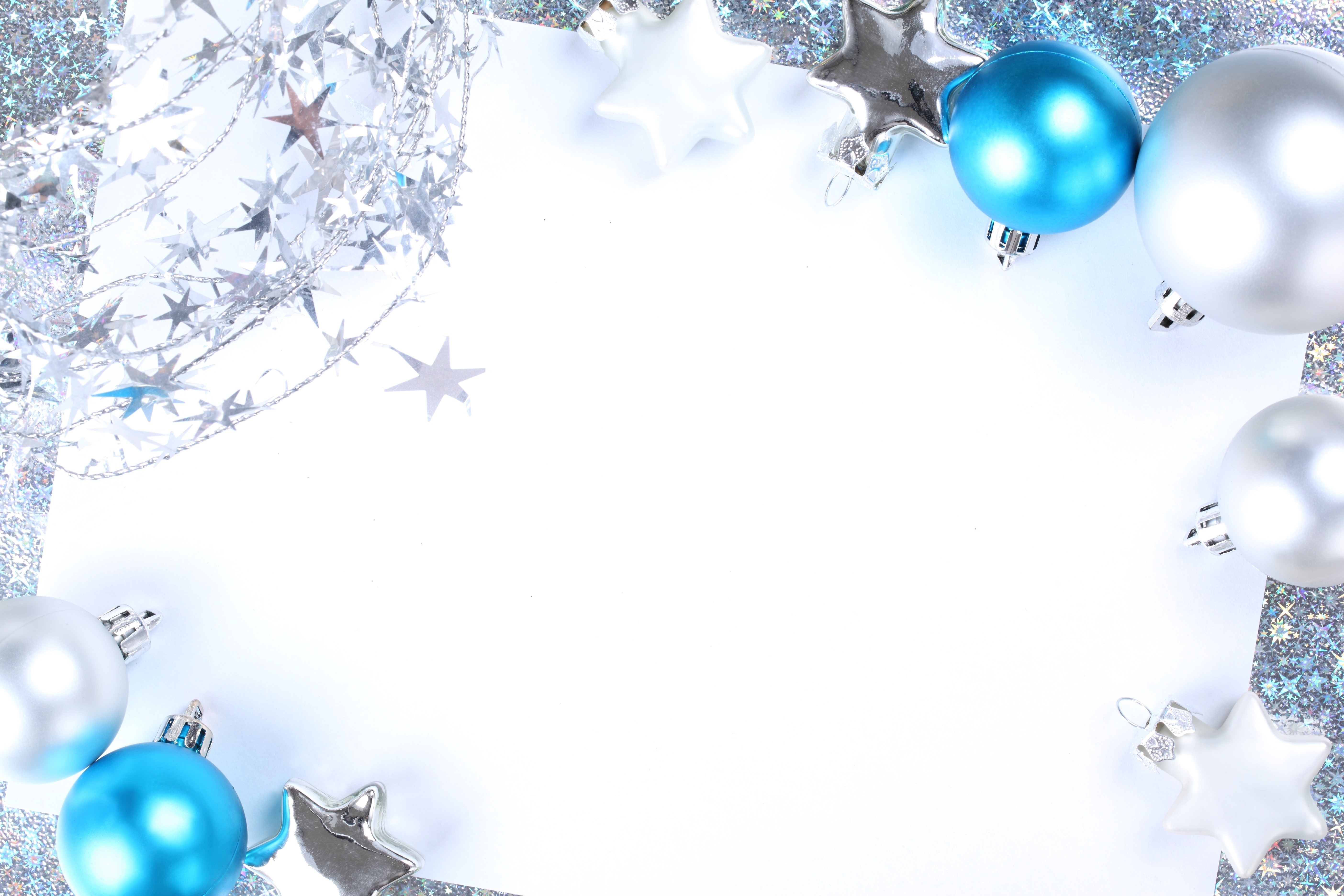 Christmas Balls and Stars Border Template HD Wallpaper