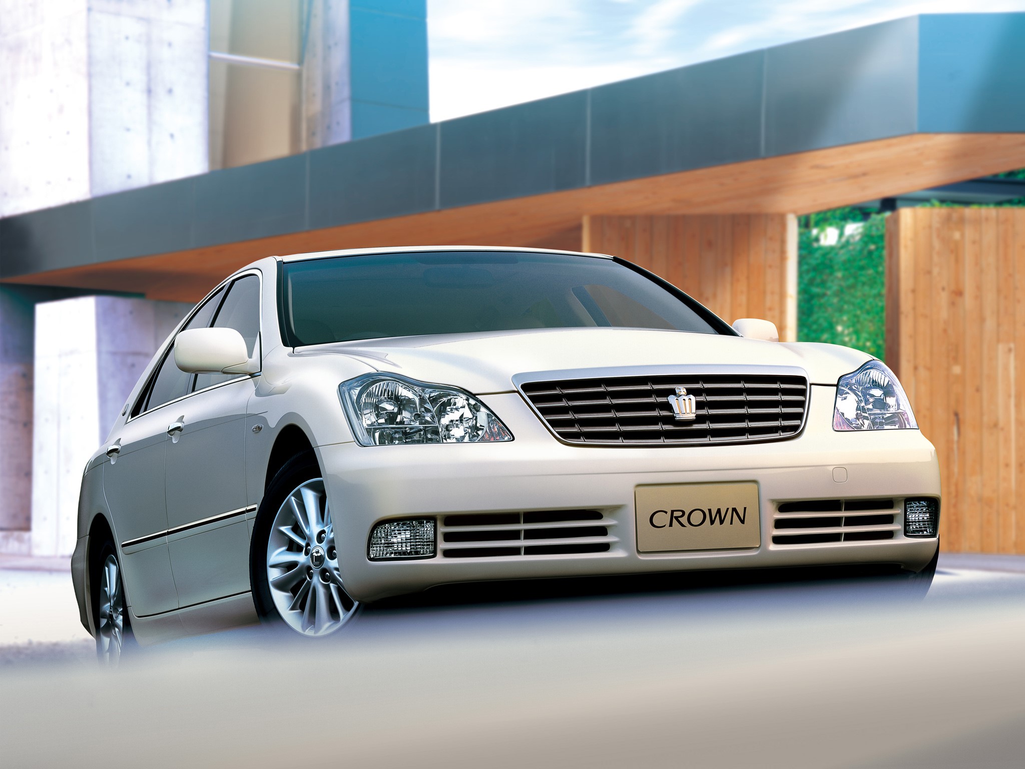 White Toyota Crown Sedan HD Wallpaper