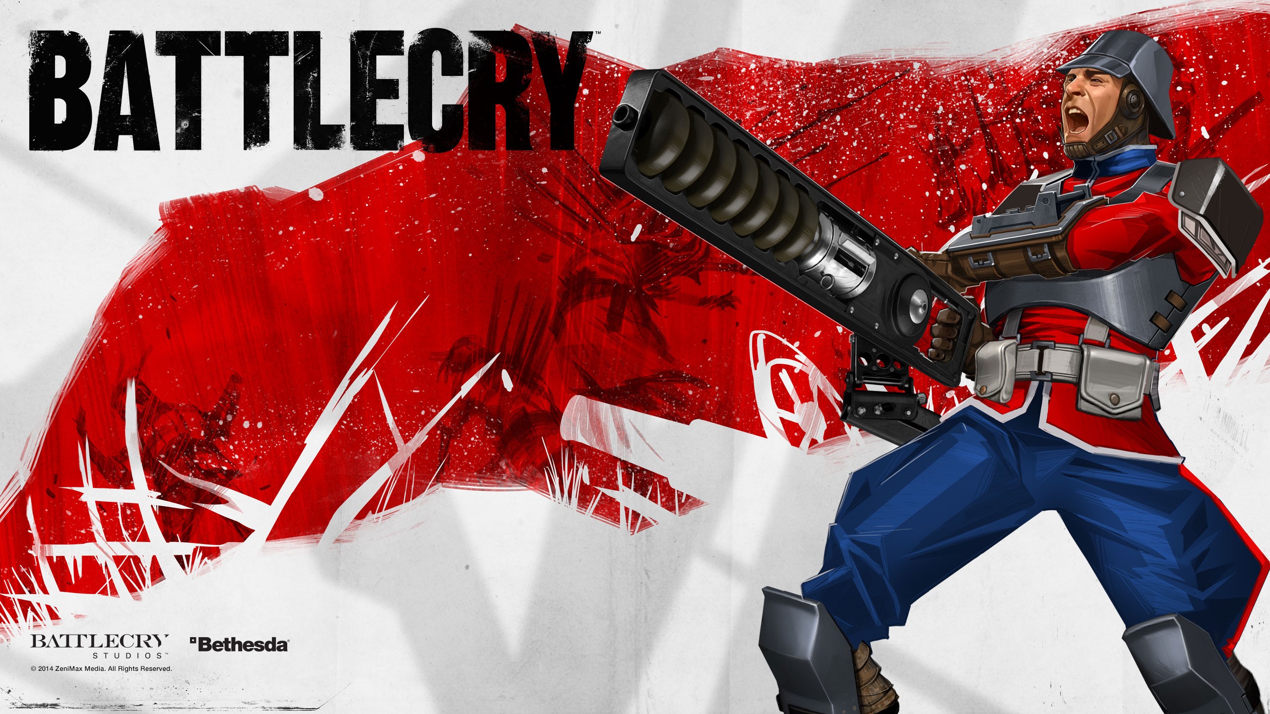 Battlecry Game Art with Soldier and Bethesda Logo HD Wallpaper