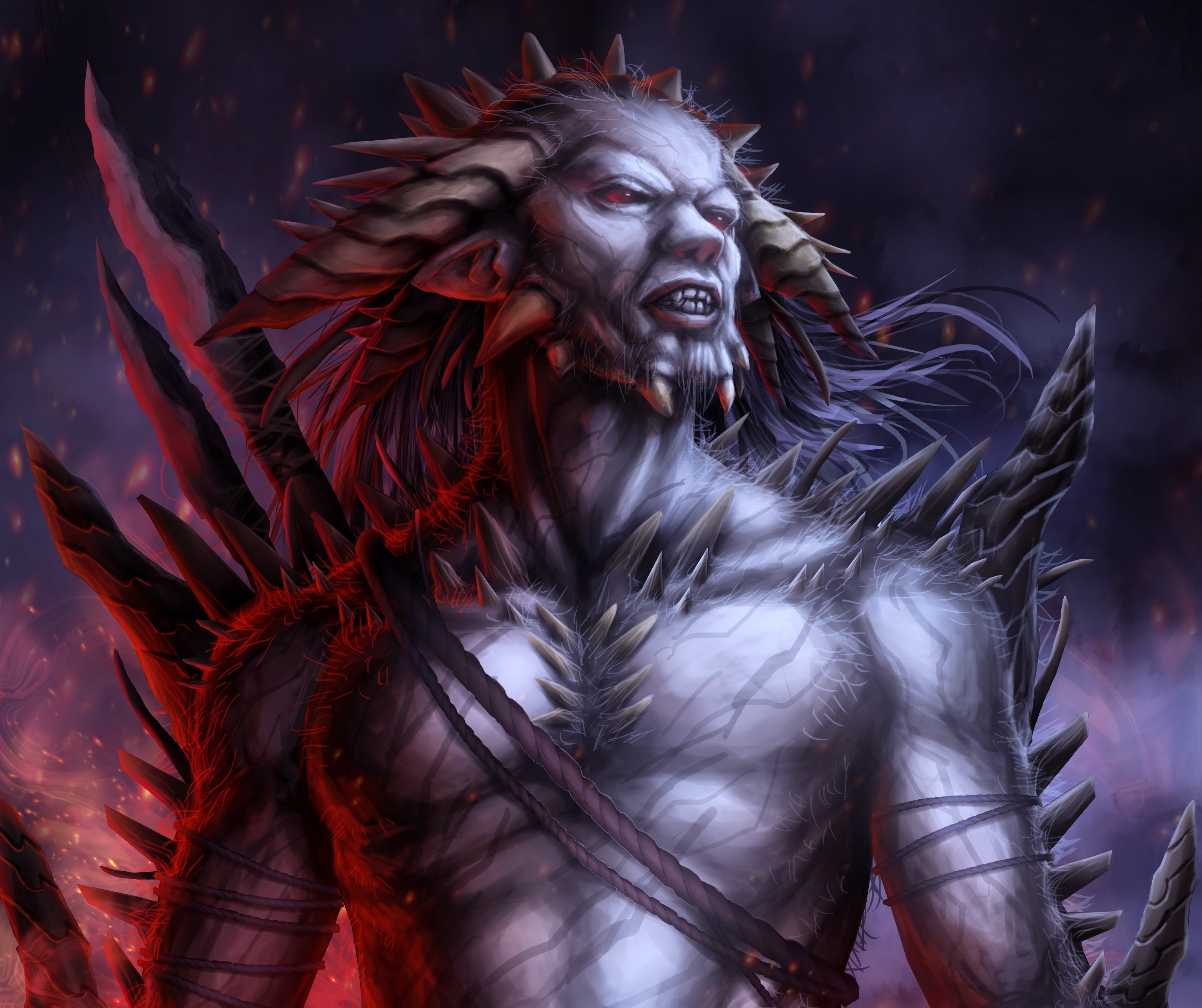 Monster with horns and spikes HD Wallpaper