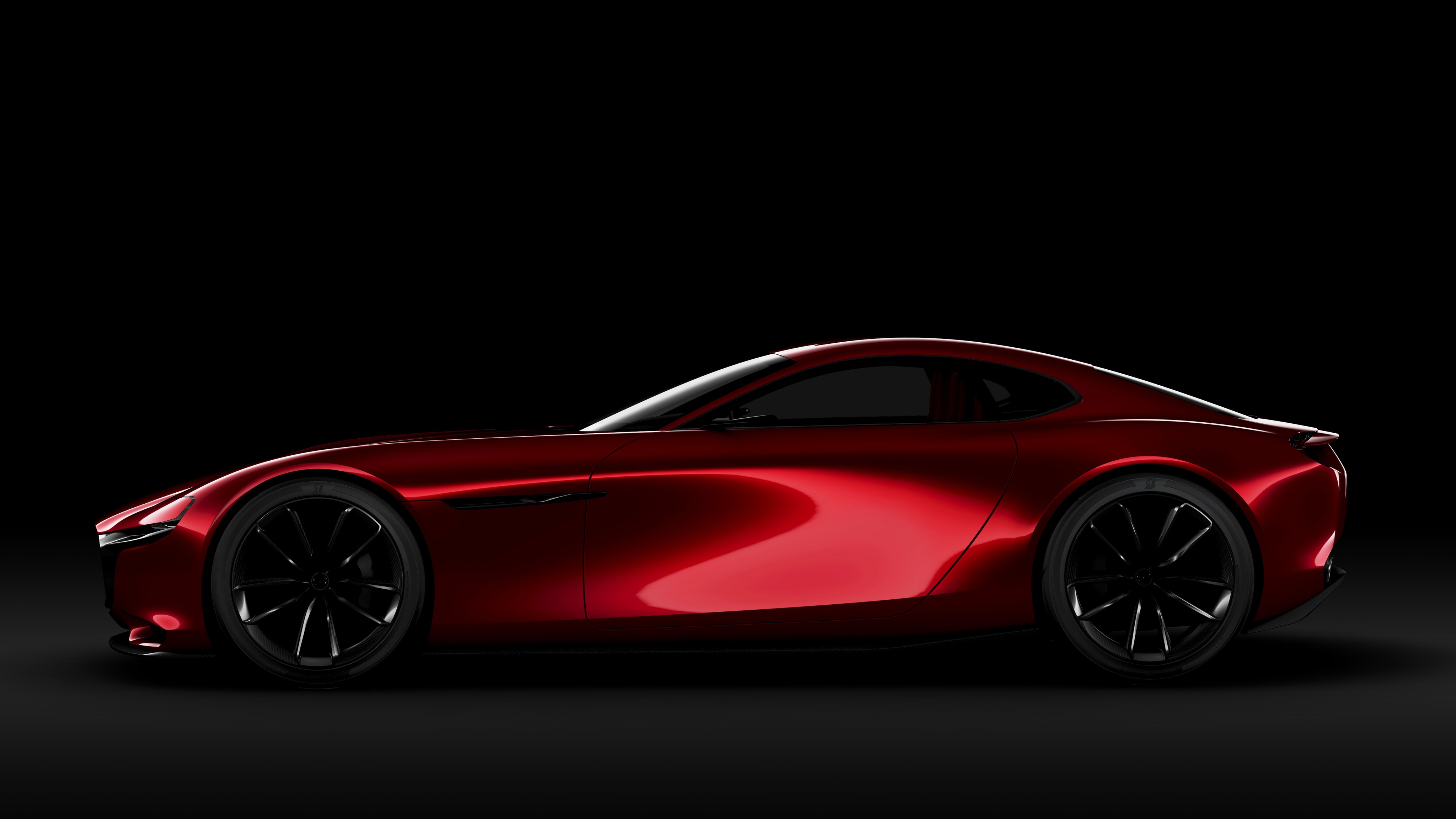 4K Mazda RX-Vision Concept Red Car Side View HD Wallpaper