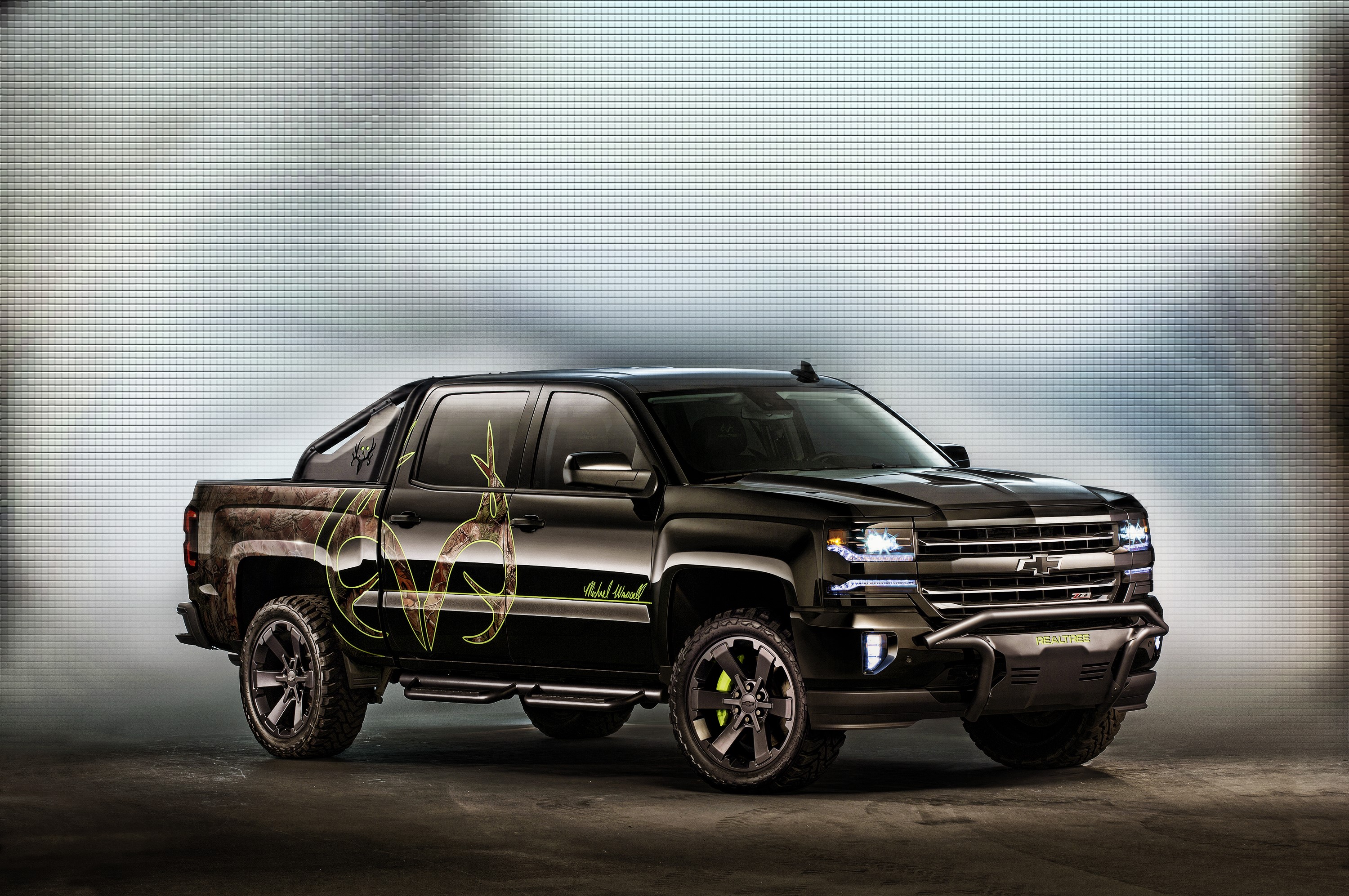 Black Chevrolet Silverado Concept Truck HD Wallpaper