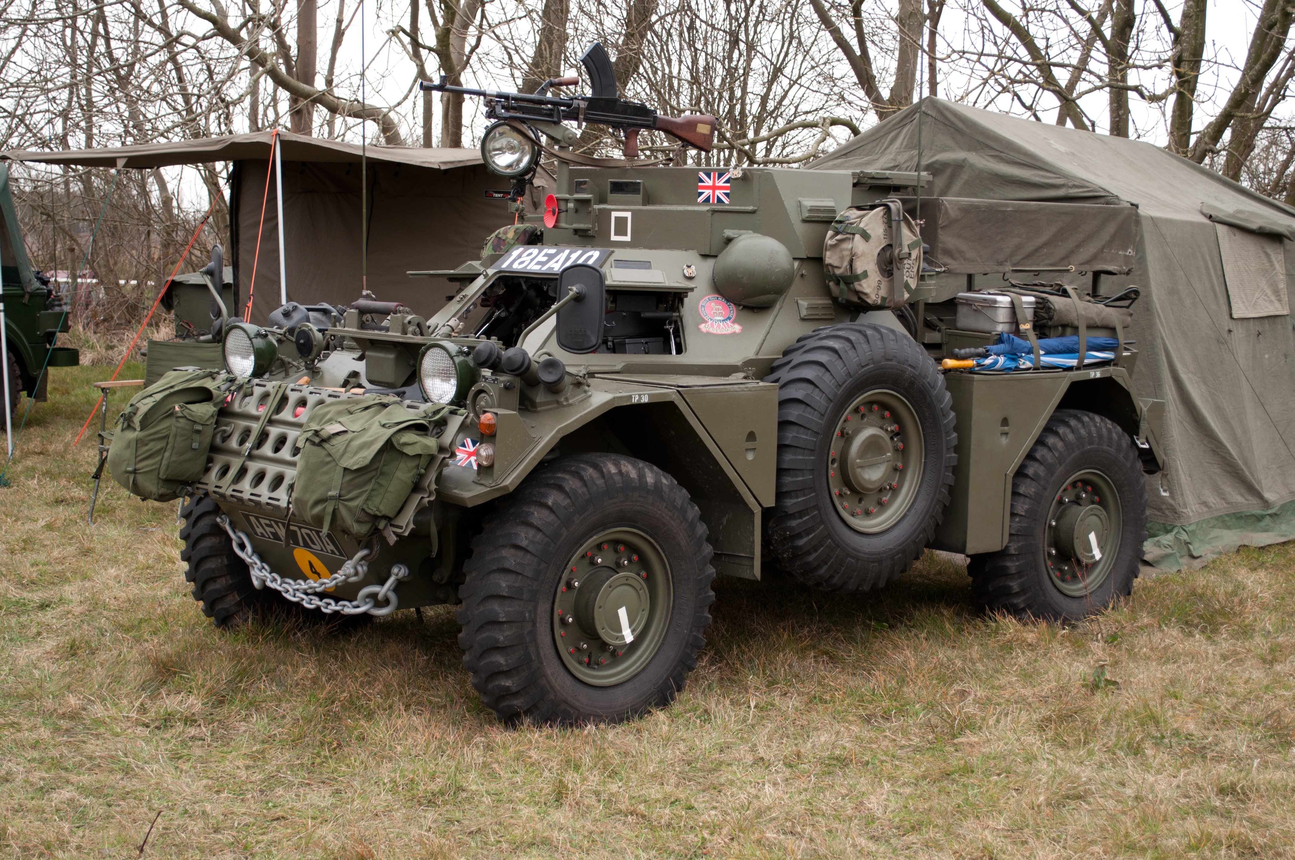 Daimler Mk 2 Armored Car with Tent HD Wallpaper