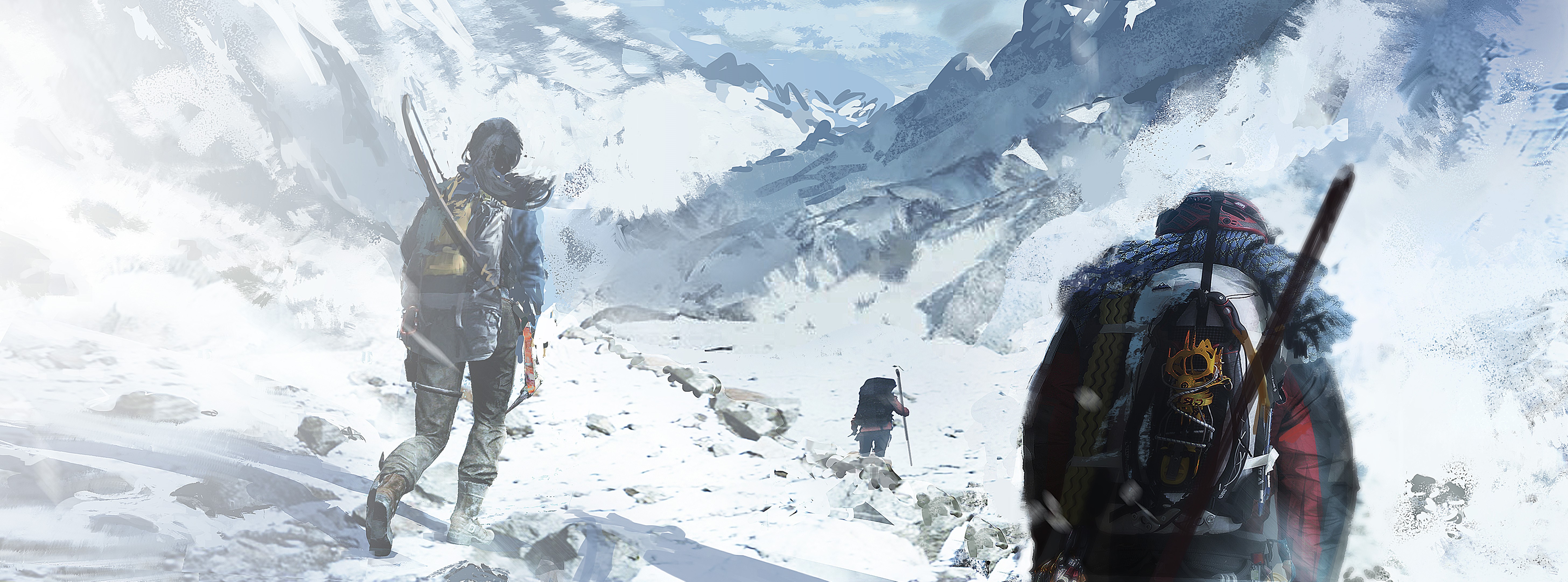 Lara Croft from Rise of the Tomb Raider in mountains HD Wallpaper