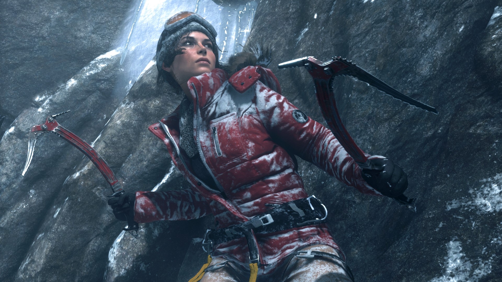 Lara Croft from Rise of the Tomb Raider climbing HD Wallpaper