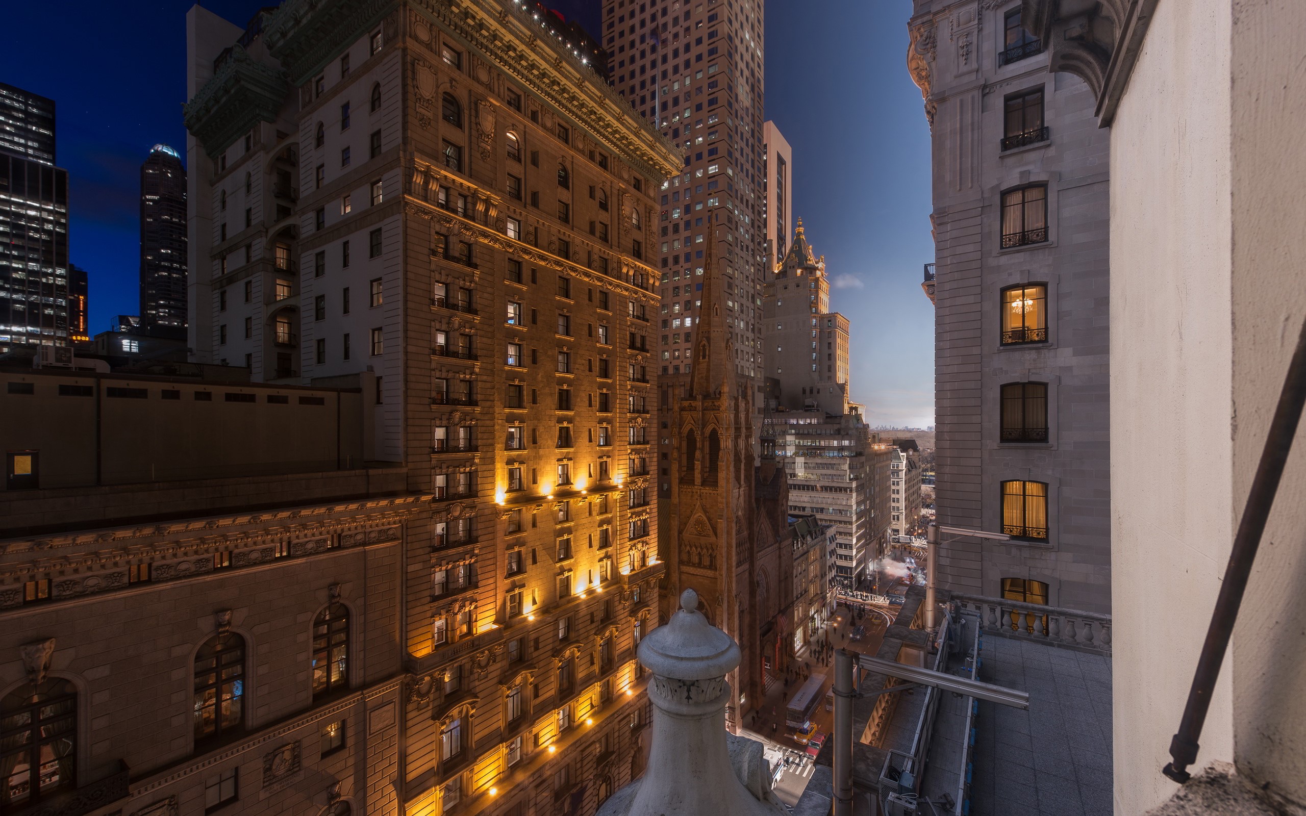 New York City Buildings at Night HD Wallpaper