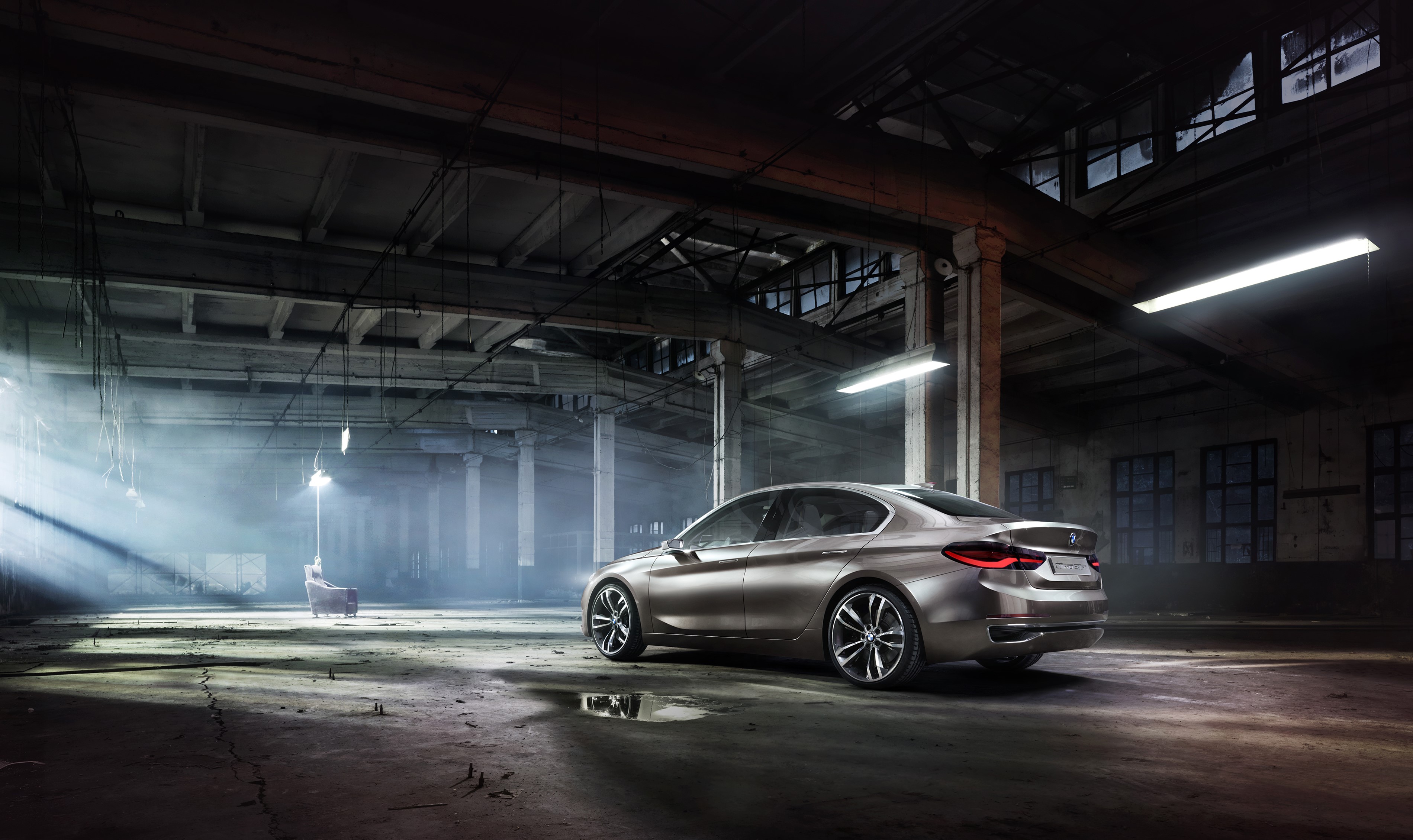 2015 BMW Concept Compact Sedan in warehouse HD Wallpaper